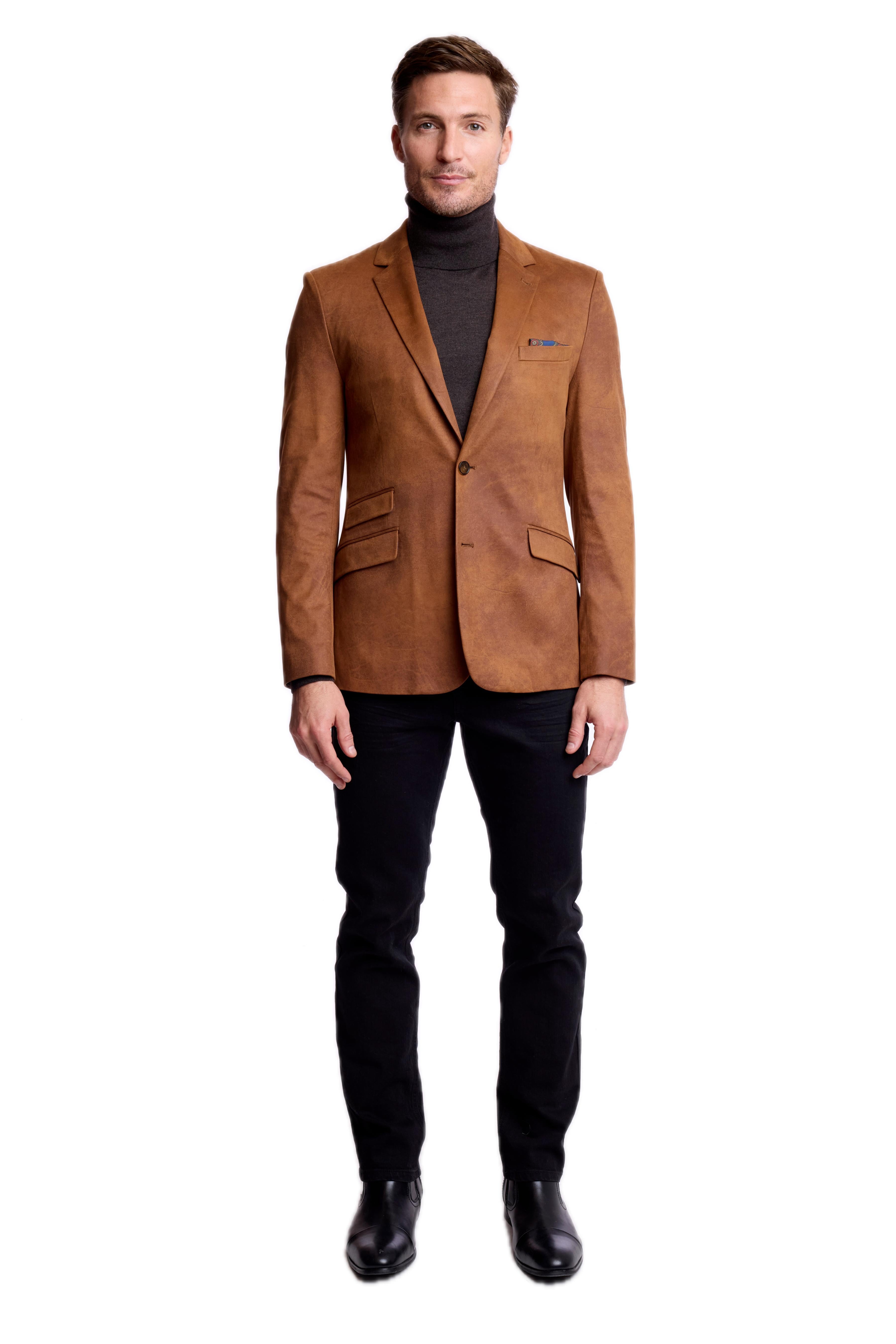 Notch Sports Jacket - Brown Caramel Vegan Leather