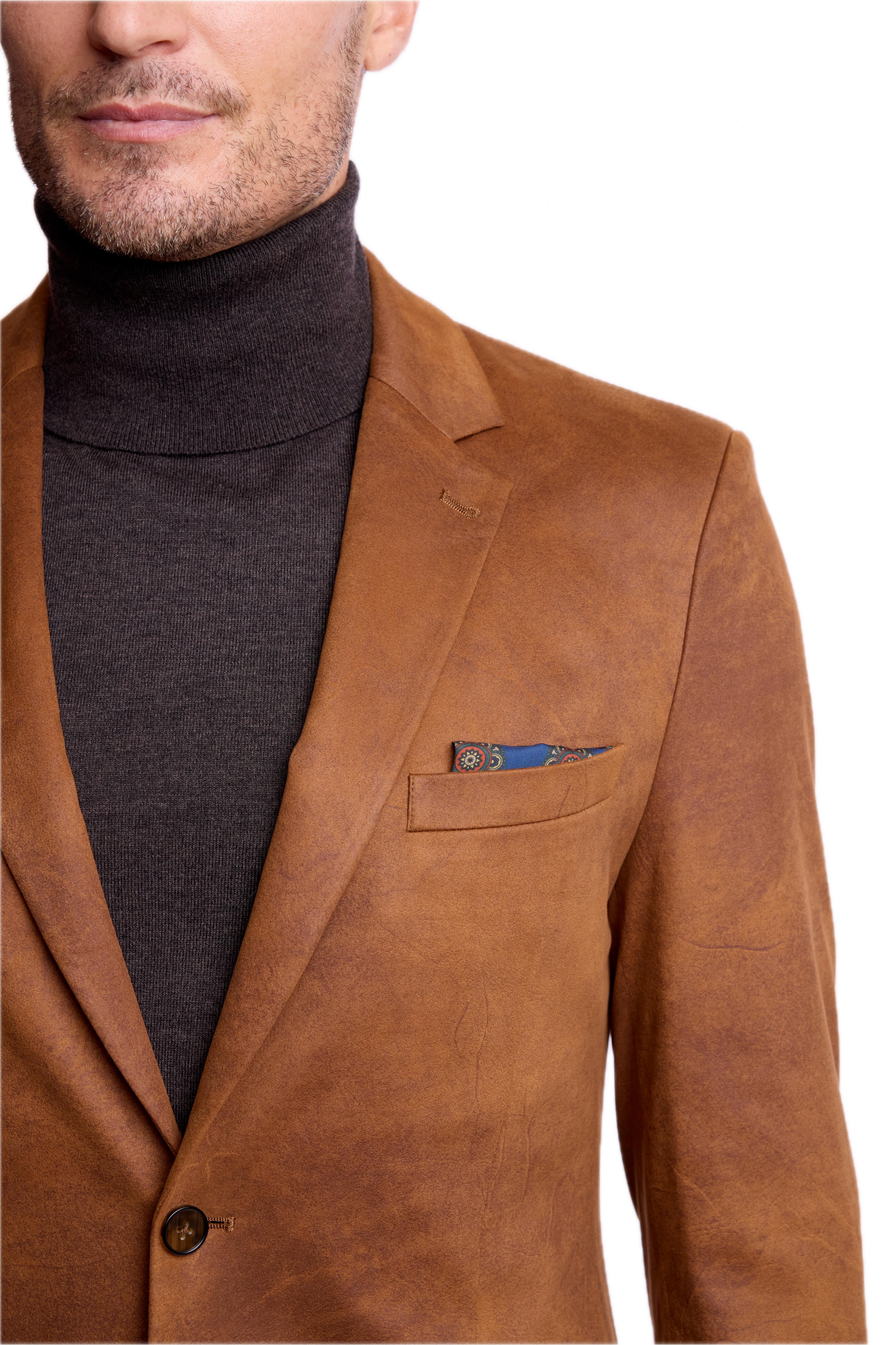 Notch Sports Jacket - Brown Caramel Vegan Leather