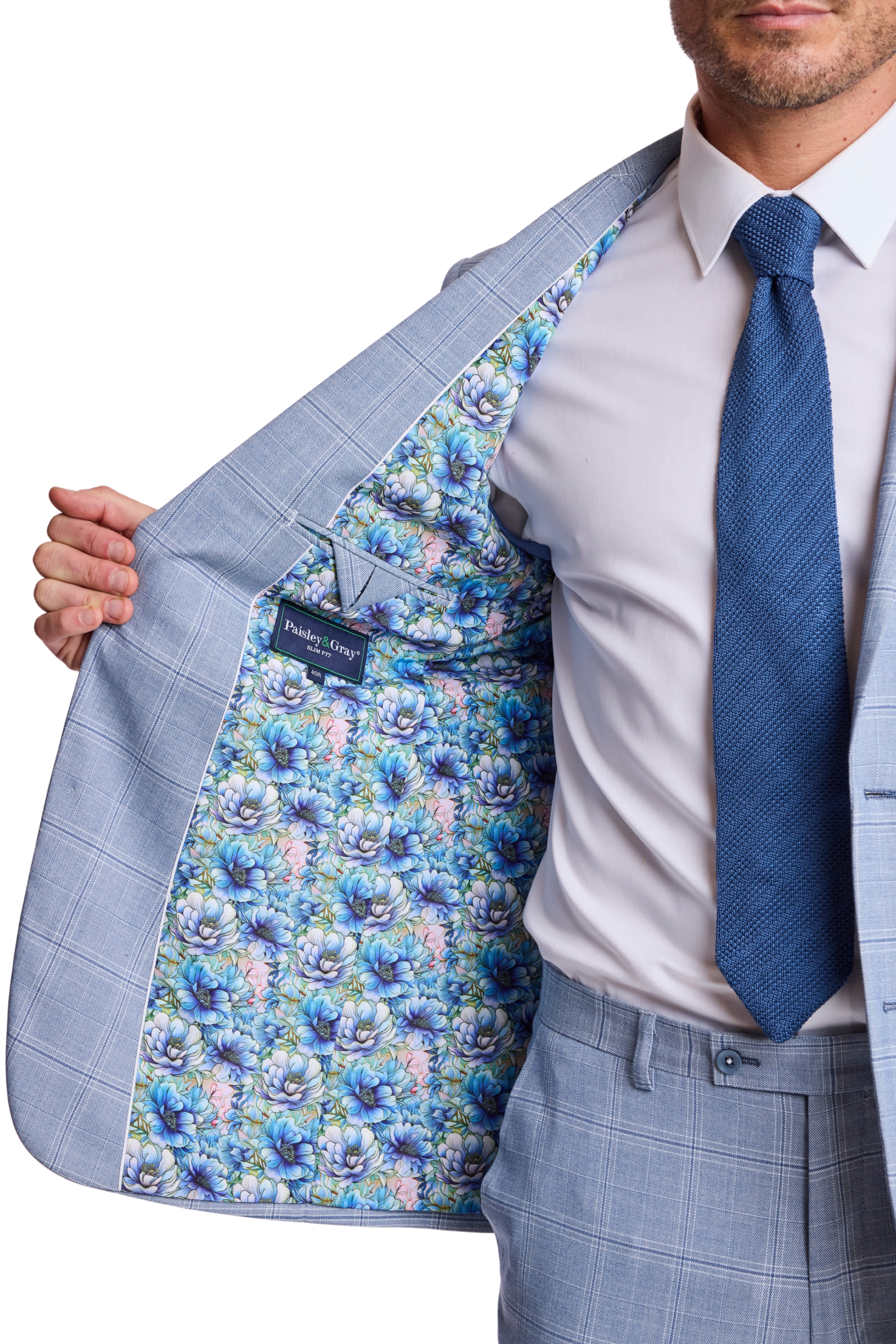 Ashton Peak Jacket - slim - Blue White Check