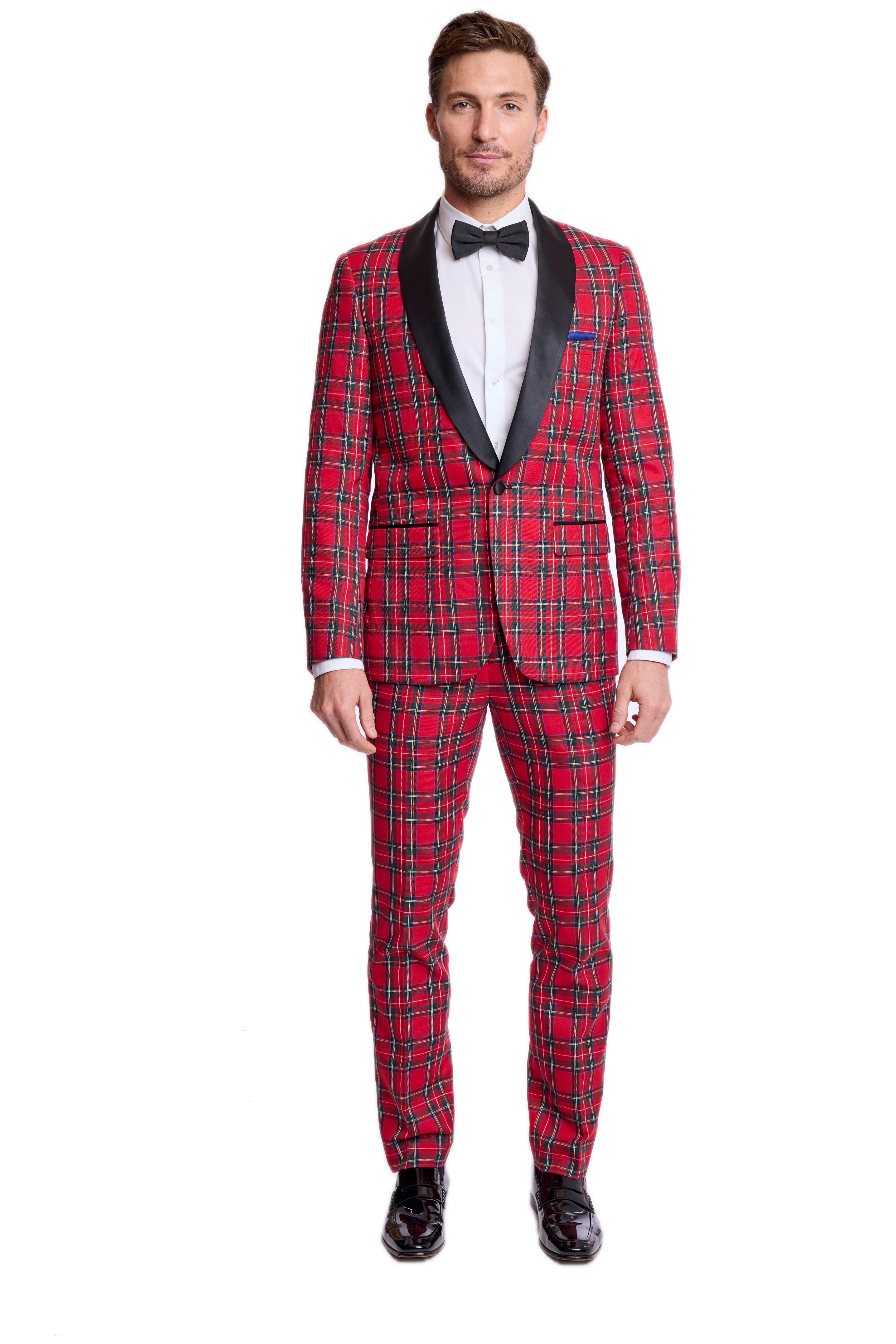 Osborne Shawl Tux Jacket - slim - Red Royal Tartan