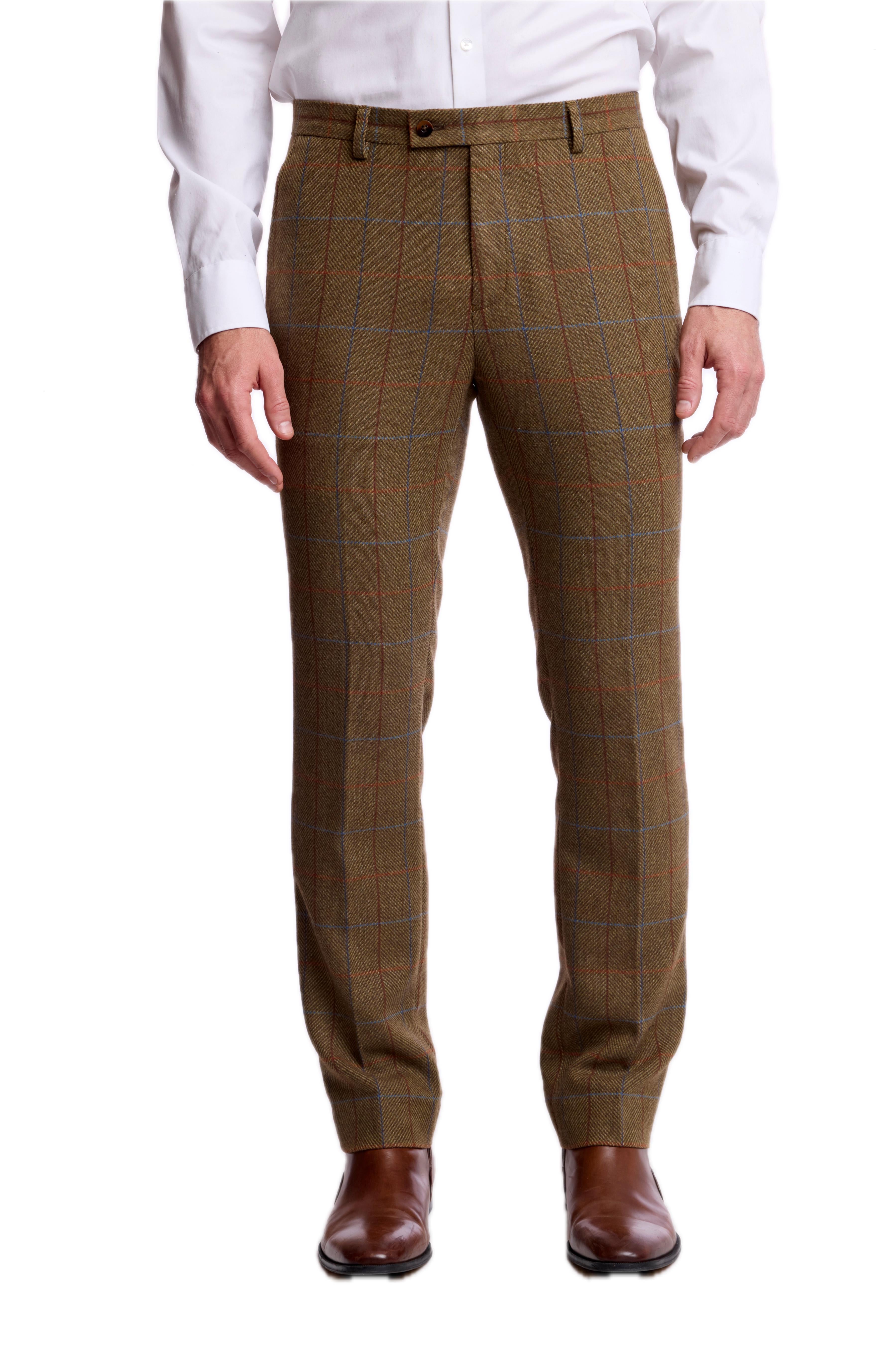 Downing Pants - slim - Army Herringbone Windowpane