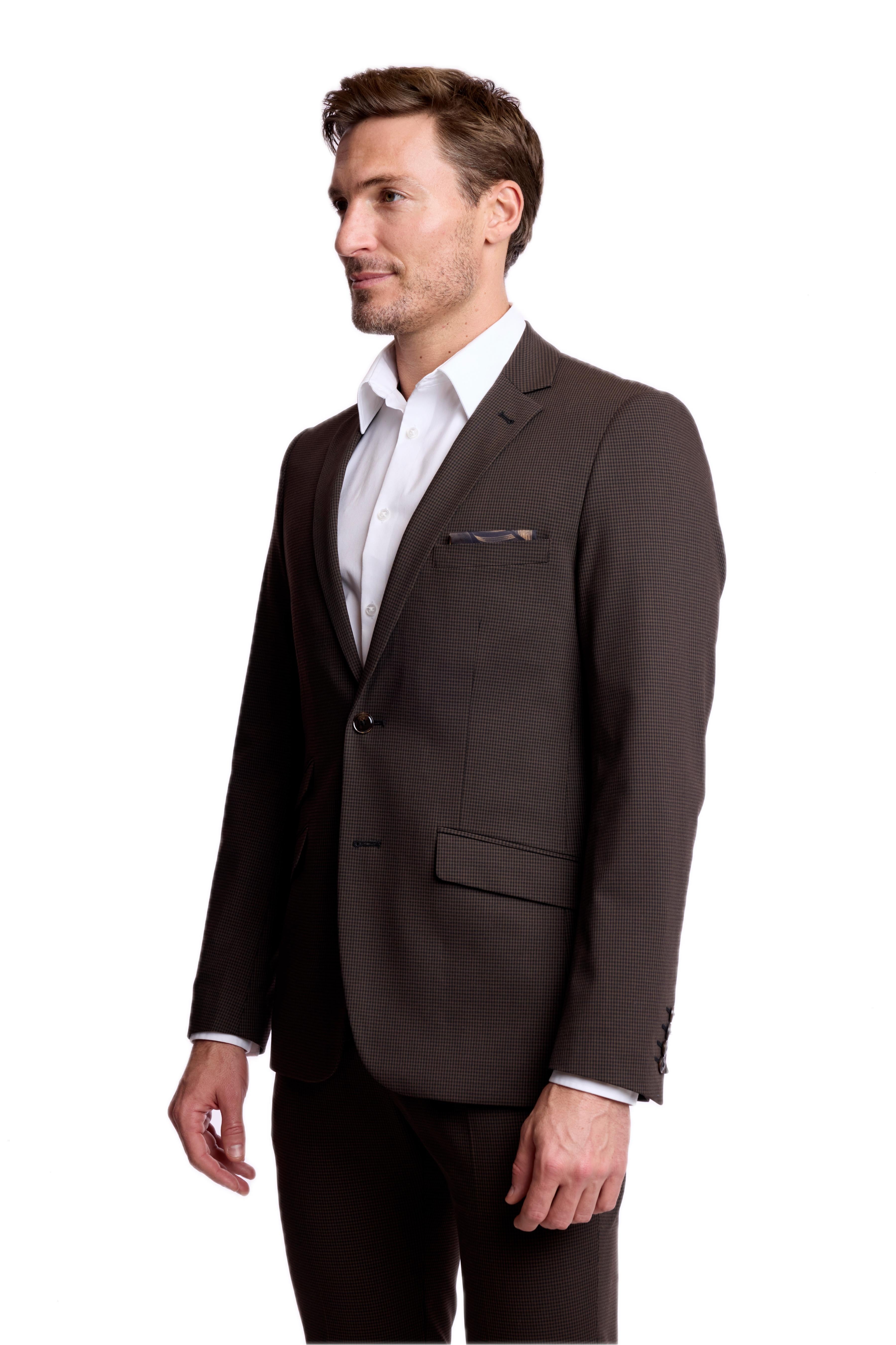 Dover Notch Jacket - slim - Chocolate Black Mini Check