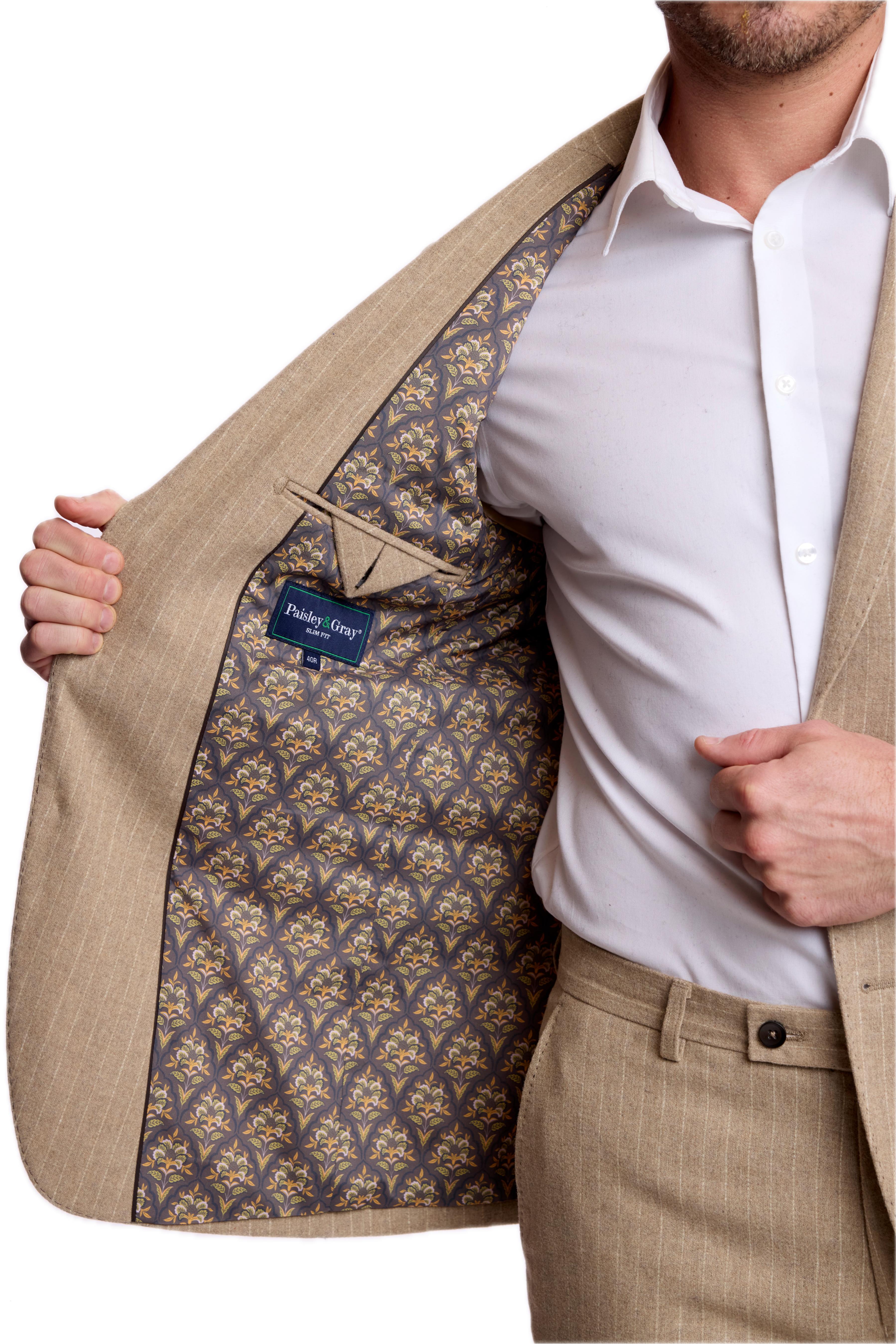 Ashton Peak Jacket - slim - Harvest Tan Pinstripe