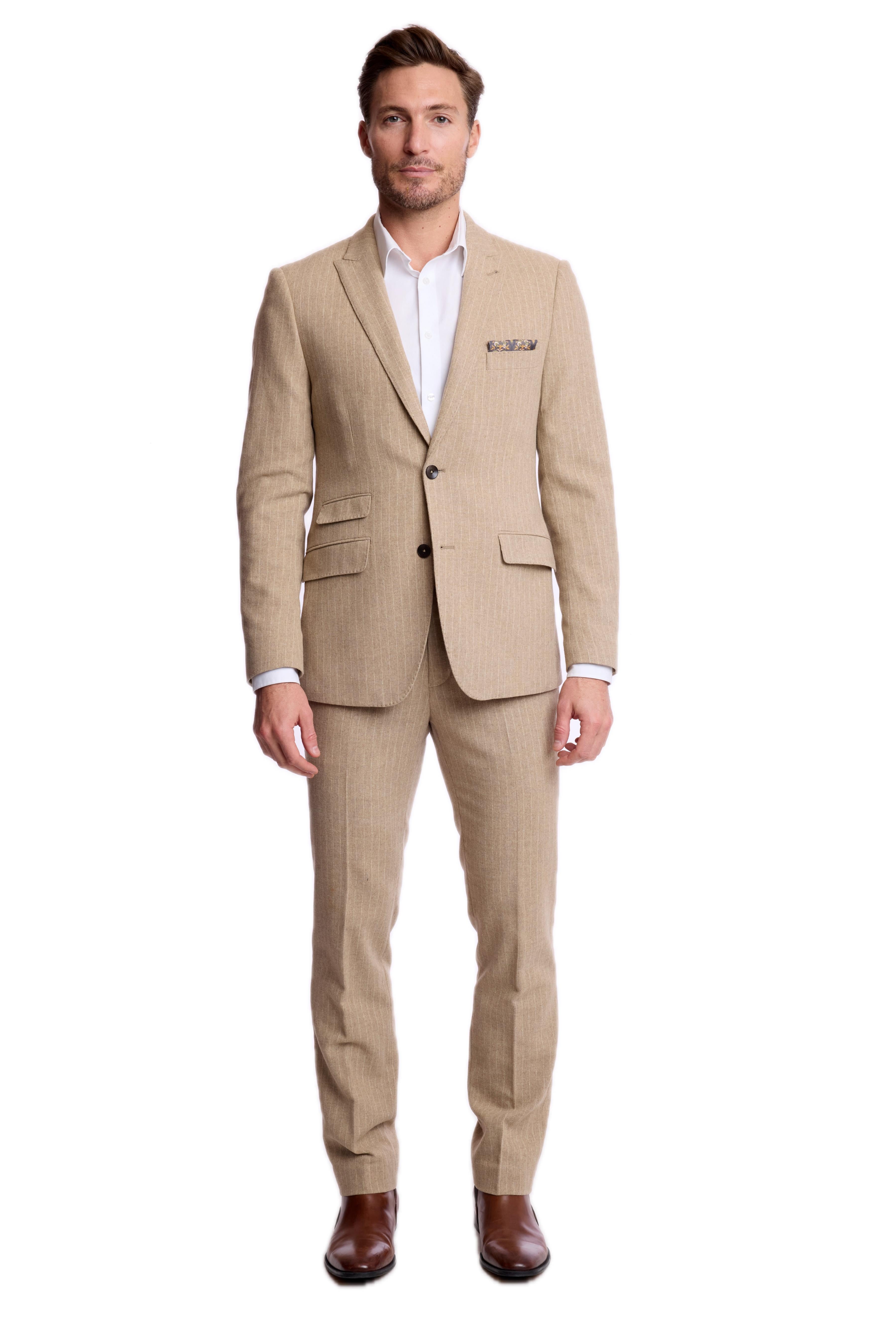Ashton Peak Jacket - slim - Harvest Tan Pinstripe