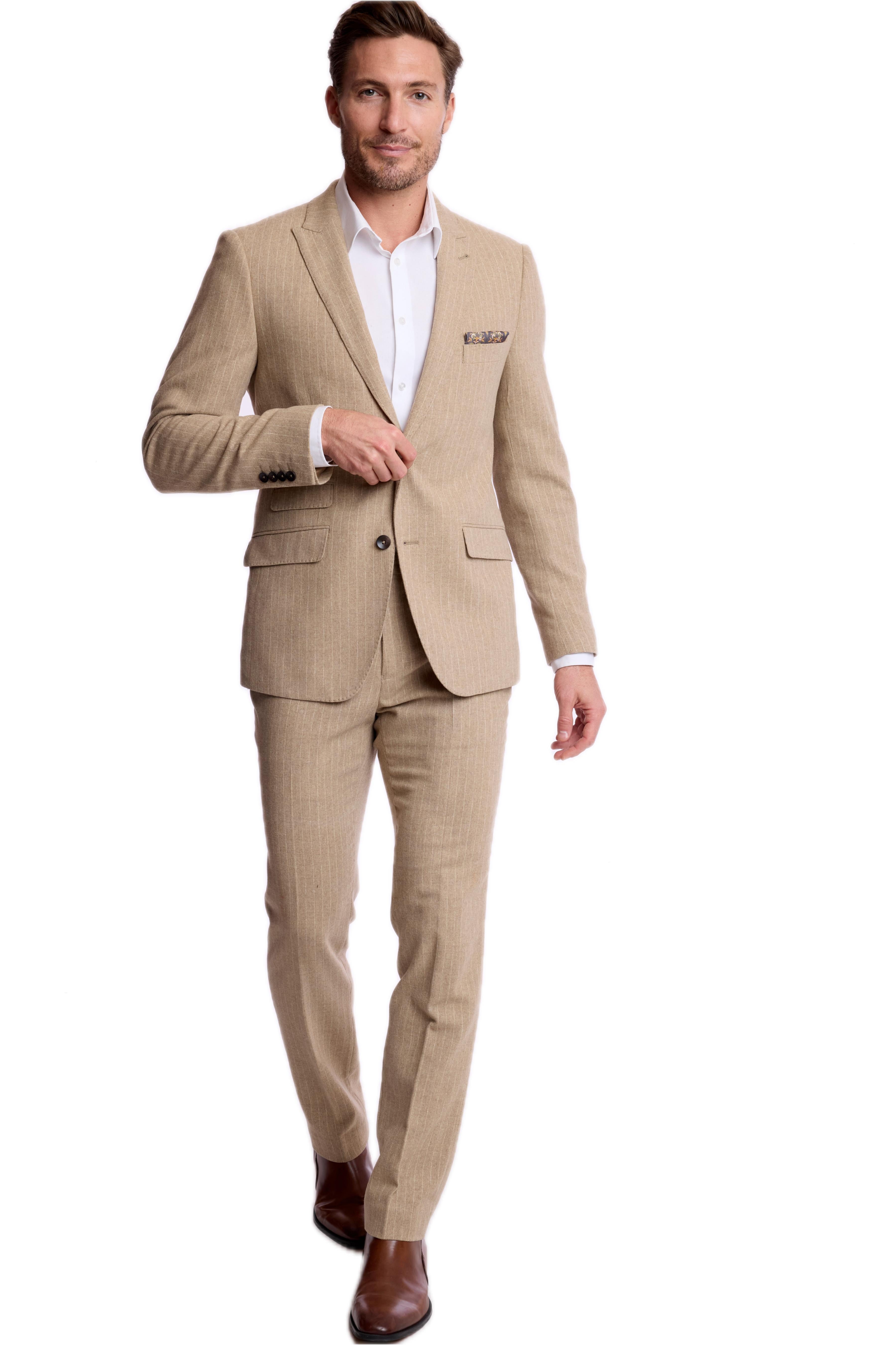 Ashton Peak Jacket - slim - Harvest Tan Pinstripe