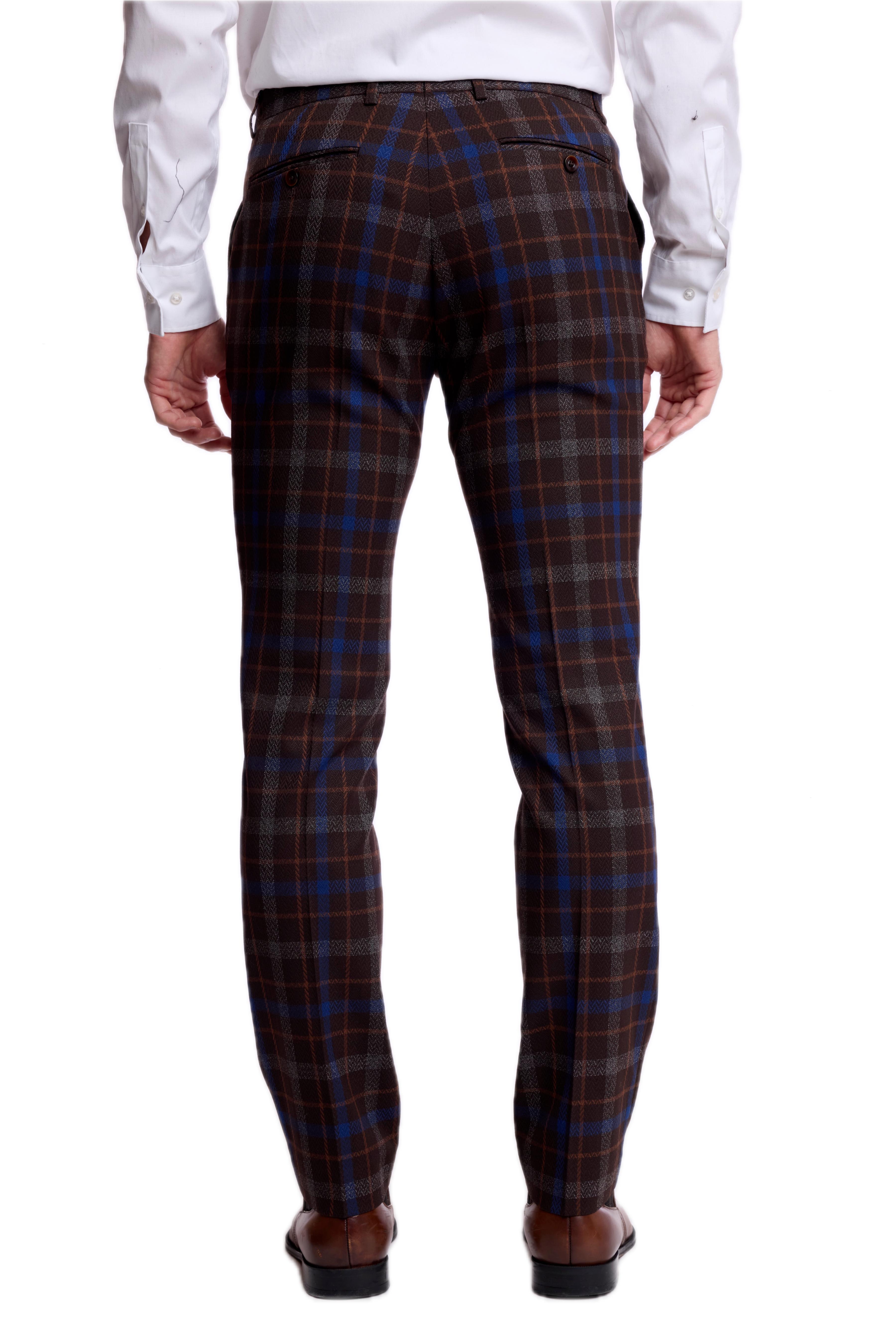 Downing Pants - slim - Chocolate Royal Rust Check