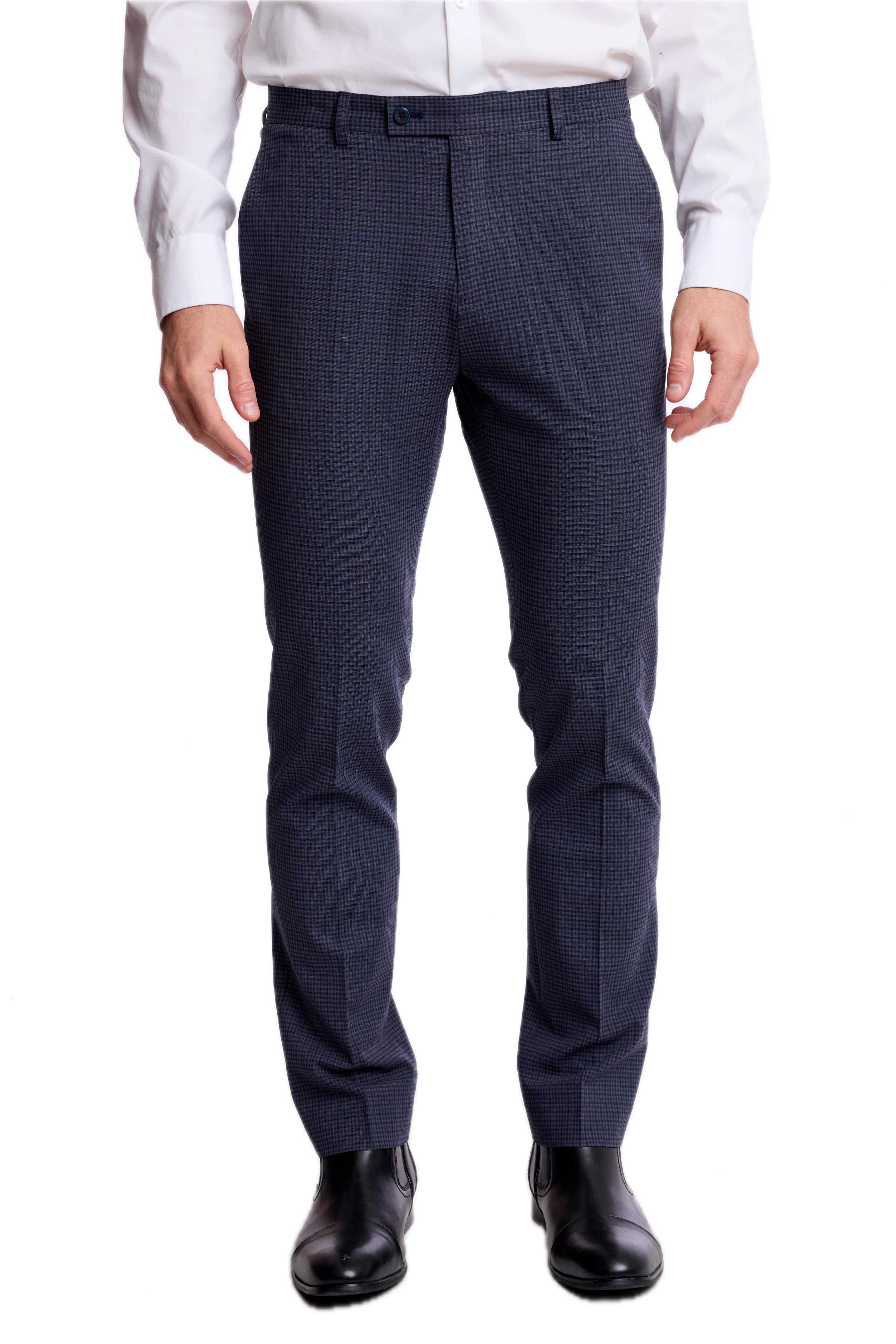 Downing Pants - slim - Navy Burgundy Gingham