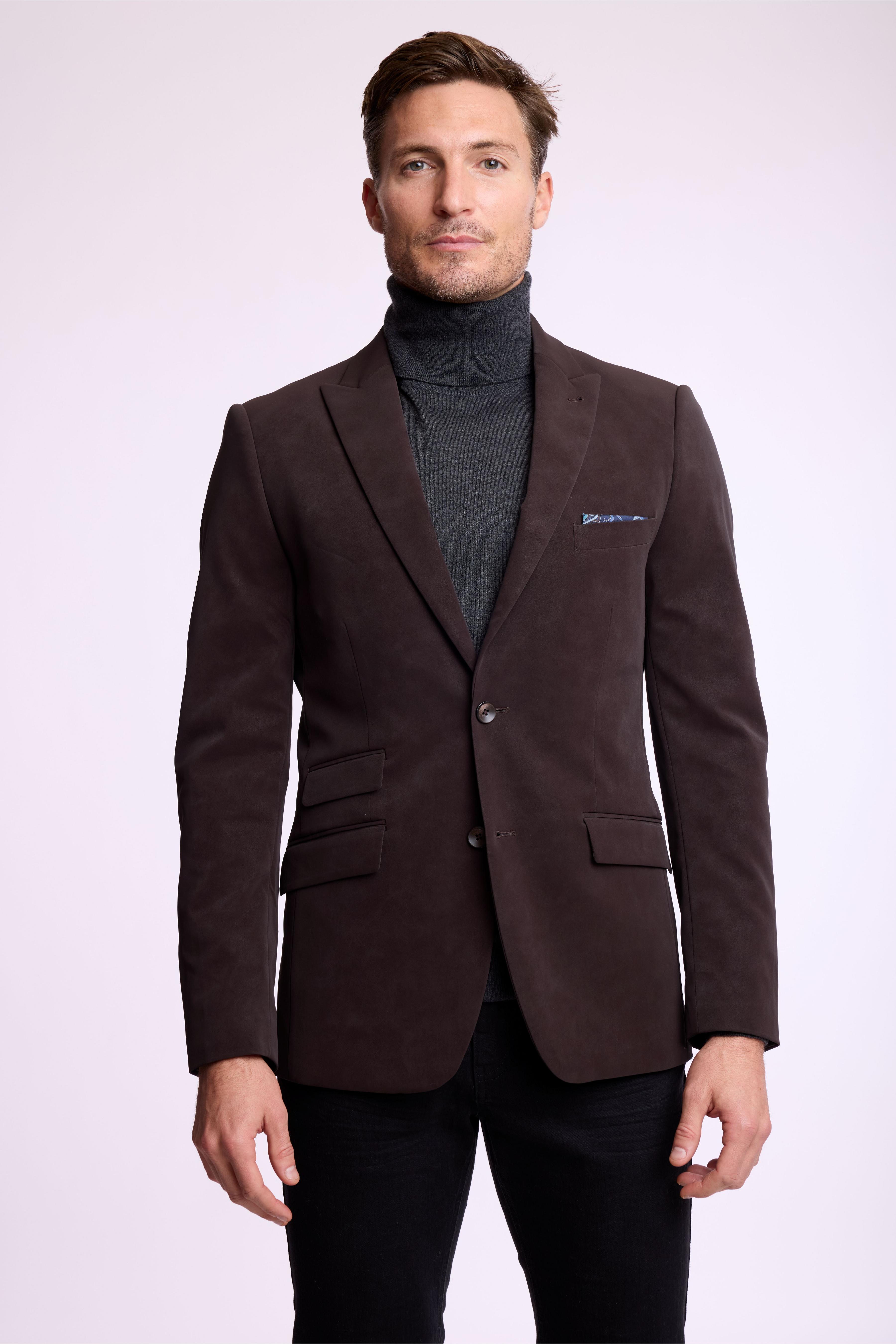Ashton Peak Sportswear Blazer - Dark Brown Microsuede