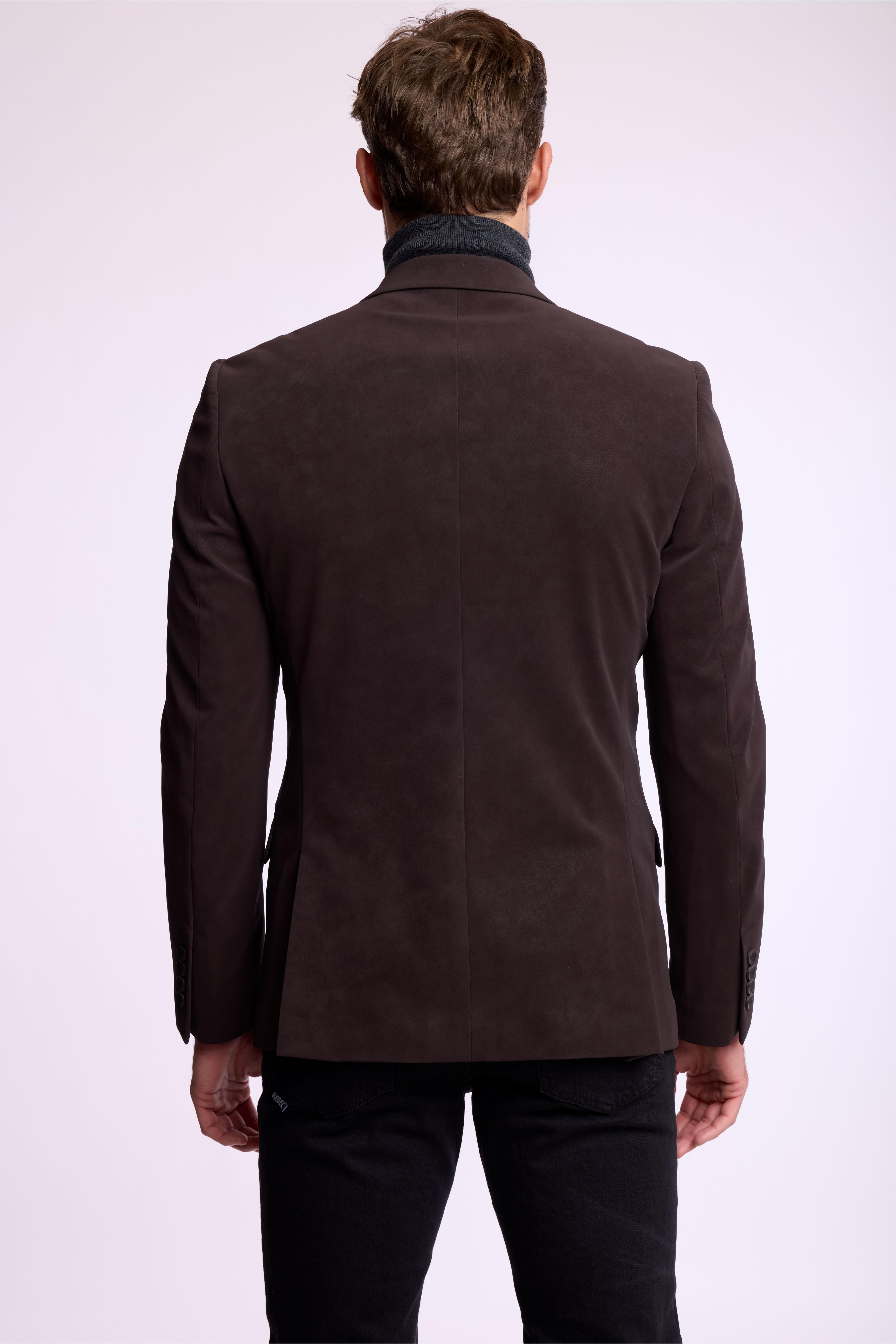 Ashton Peak Sportswear Blazer - Dark Brown Microsuede