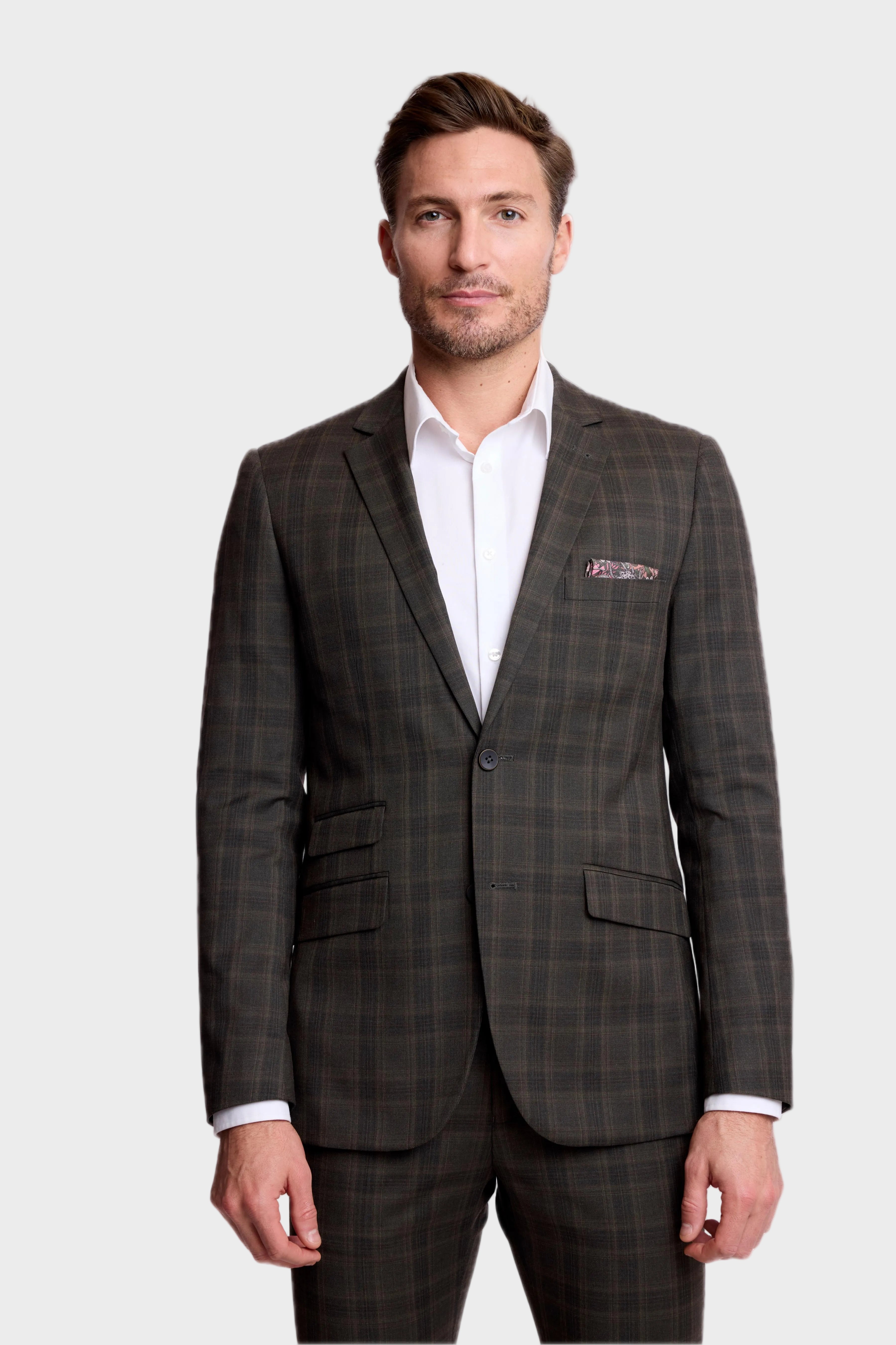 Dover Notch Jacket - slim - Dark Army Check