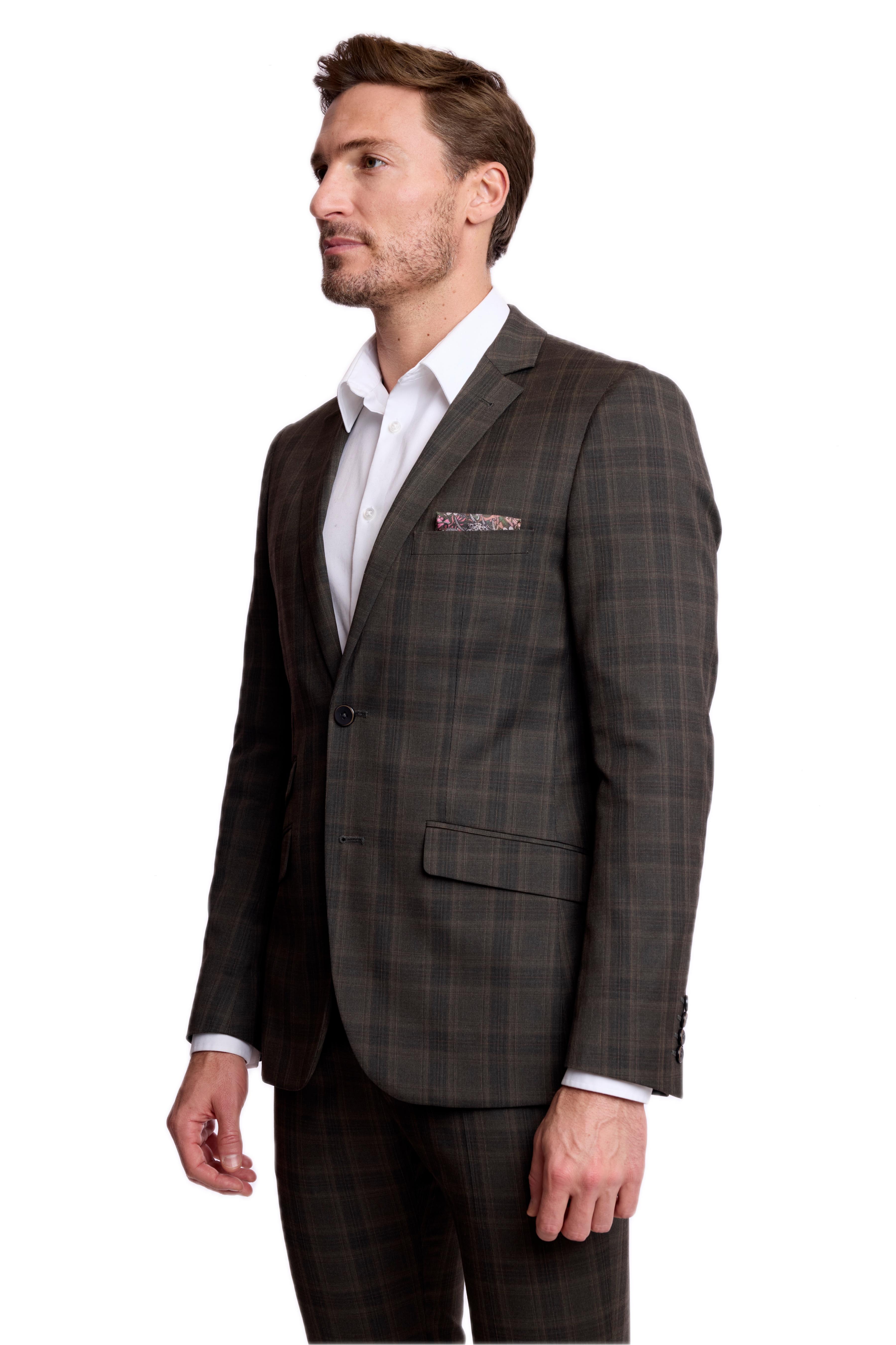 Dover Notch Jacket - slim - Dark Army Check