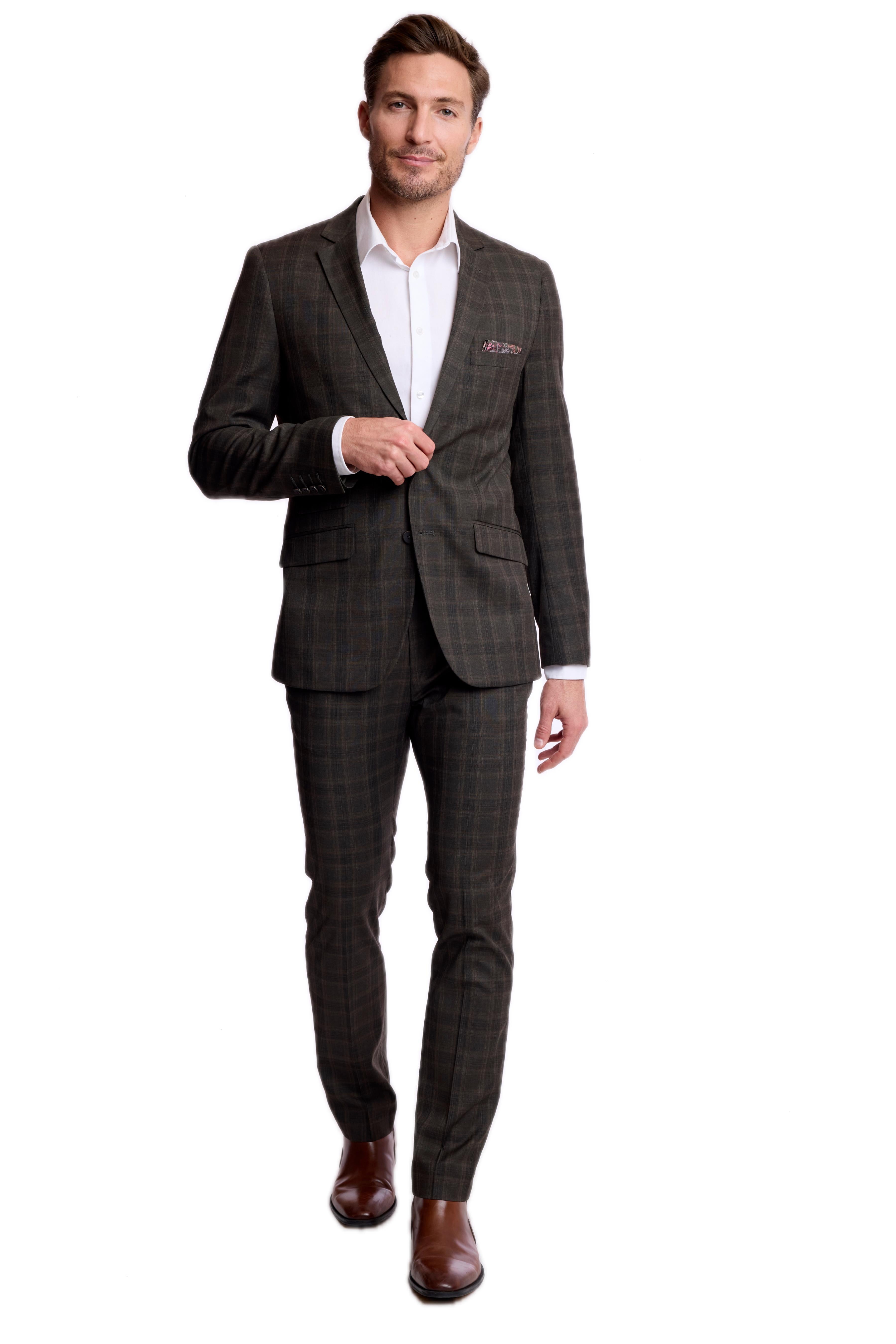 Dover Notch Jacket - slim - Dark Army Check
