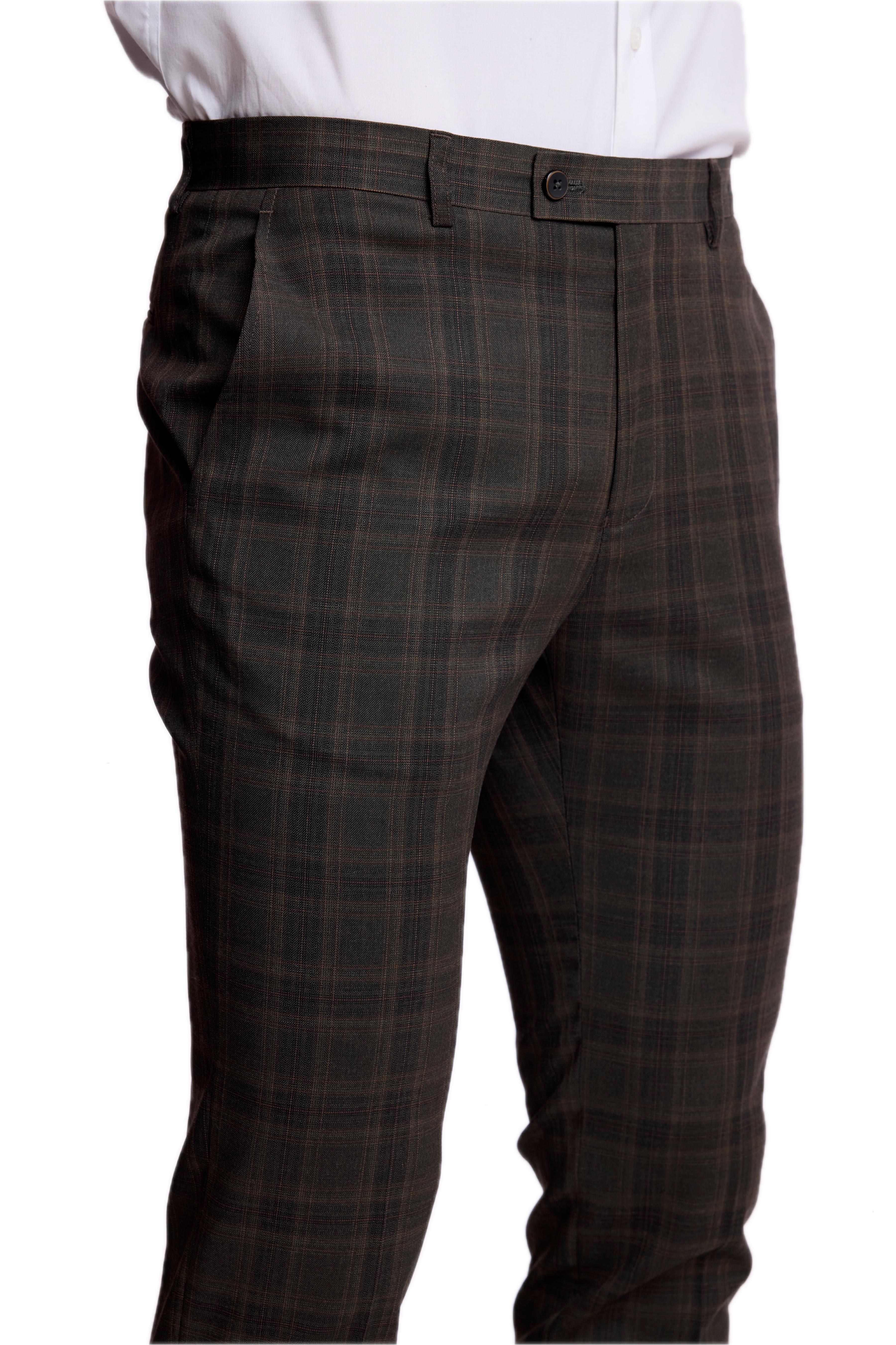 Downing Pants - slim - Dark Army Check
