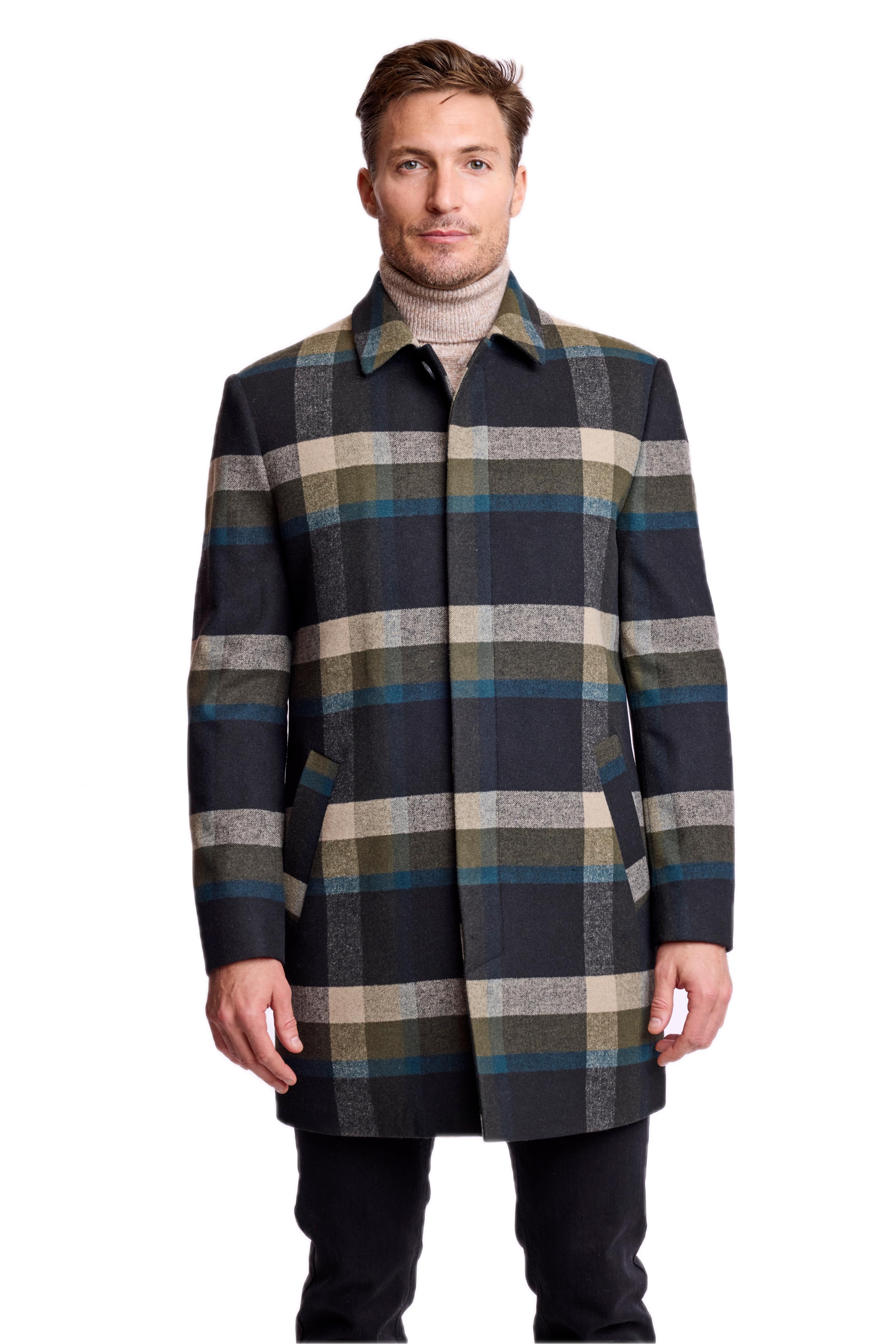 Topper Overcoat - slim - Khaki Buffalo Plaid