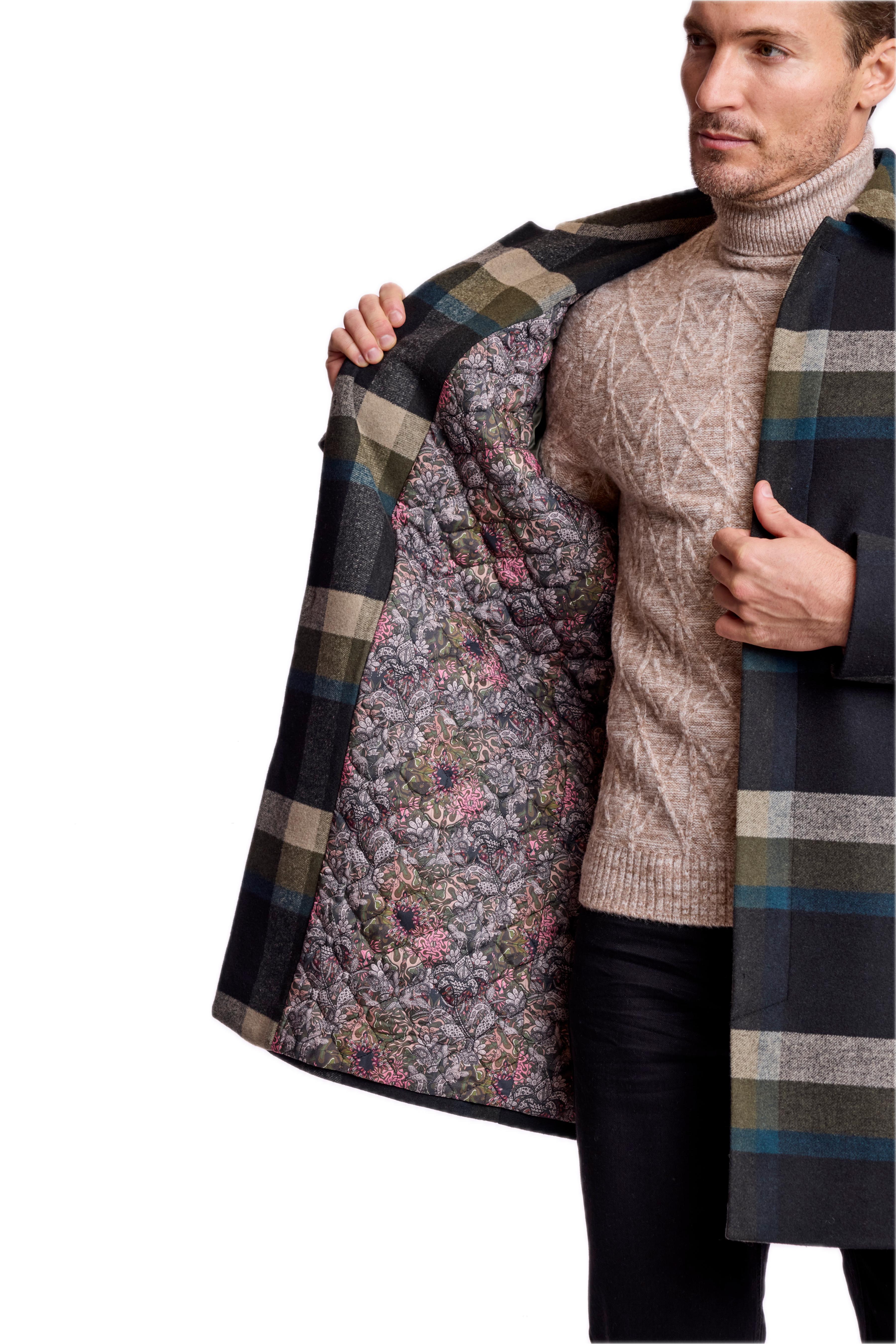 Topper Overcoat - slim - Khaki Buffalo Plaid