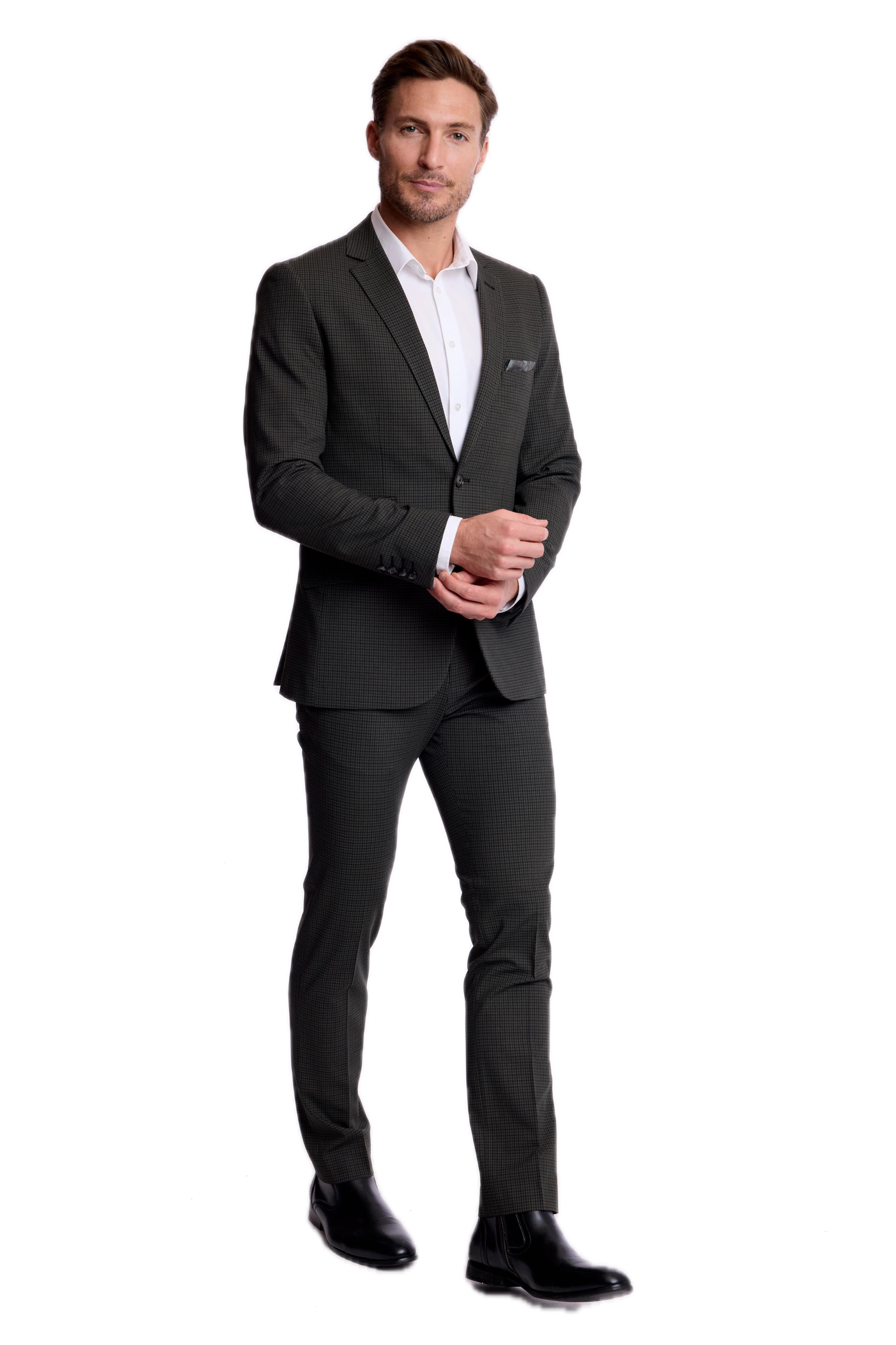 Dover Notch Jacket - slim - Green Navy Black Gingham