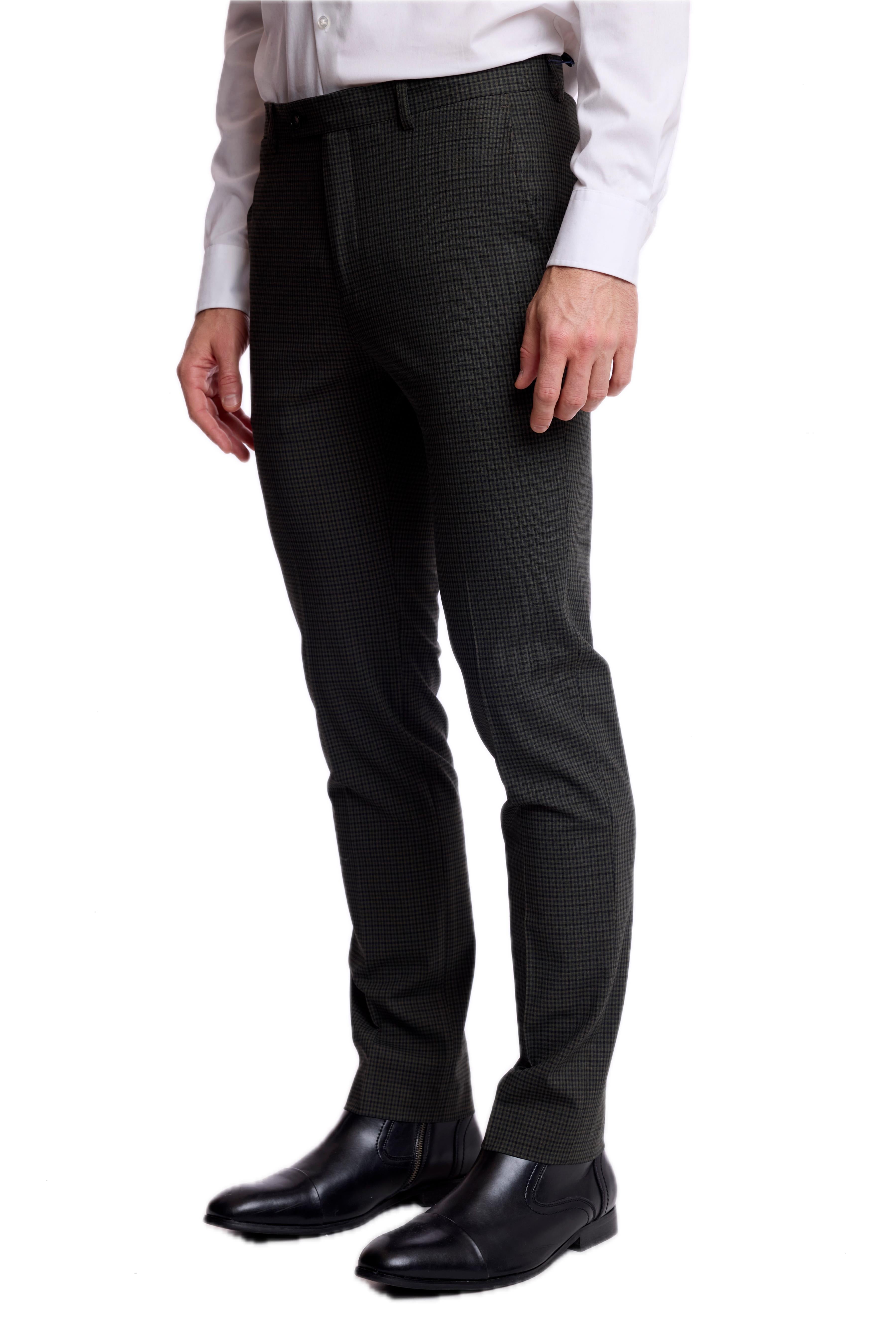 Downing Pants - slim - Green Navy Black Gingham