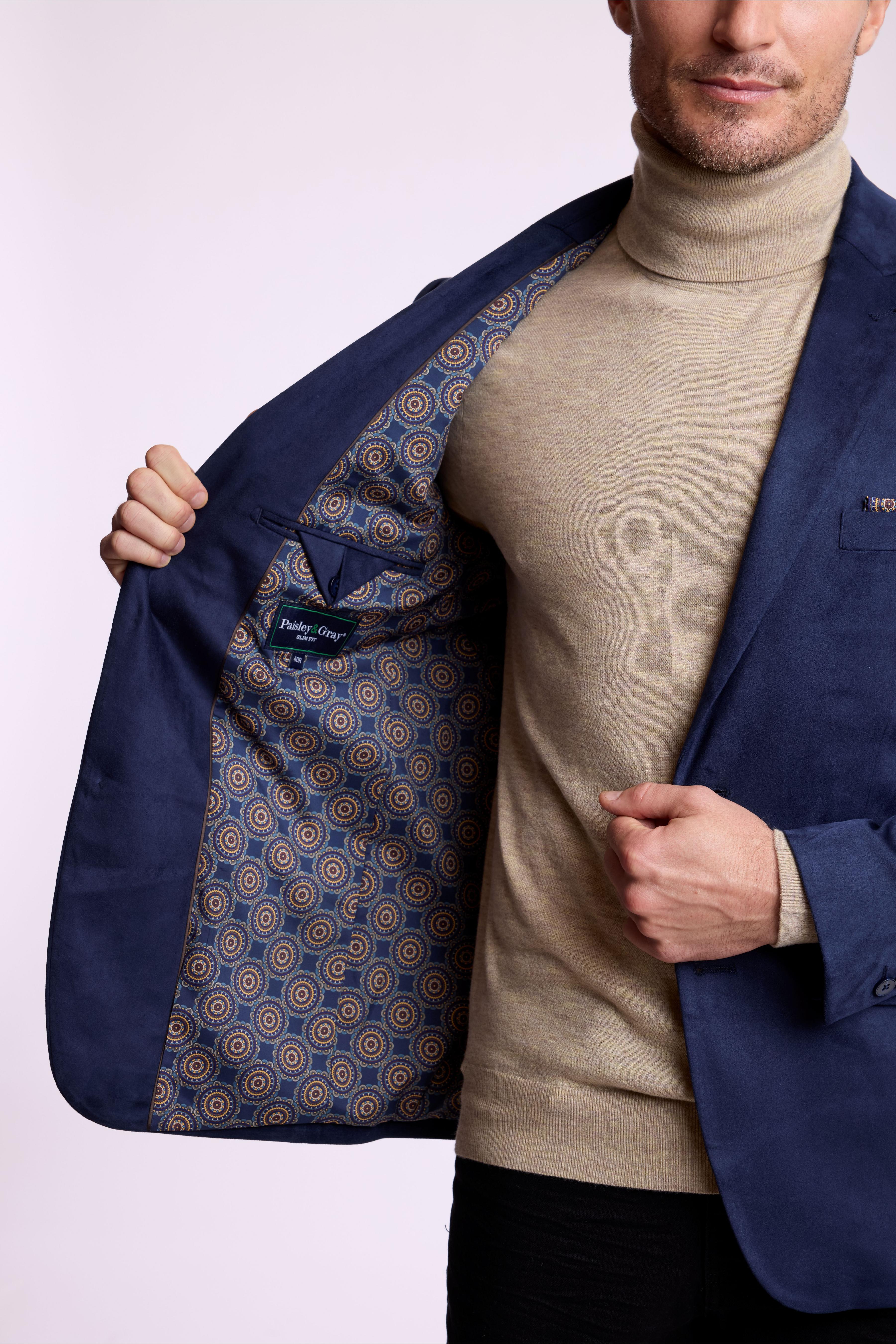 Ashton Peak Sportswear Blazer - Dark Navy Microsuede