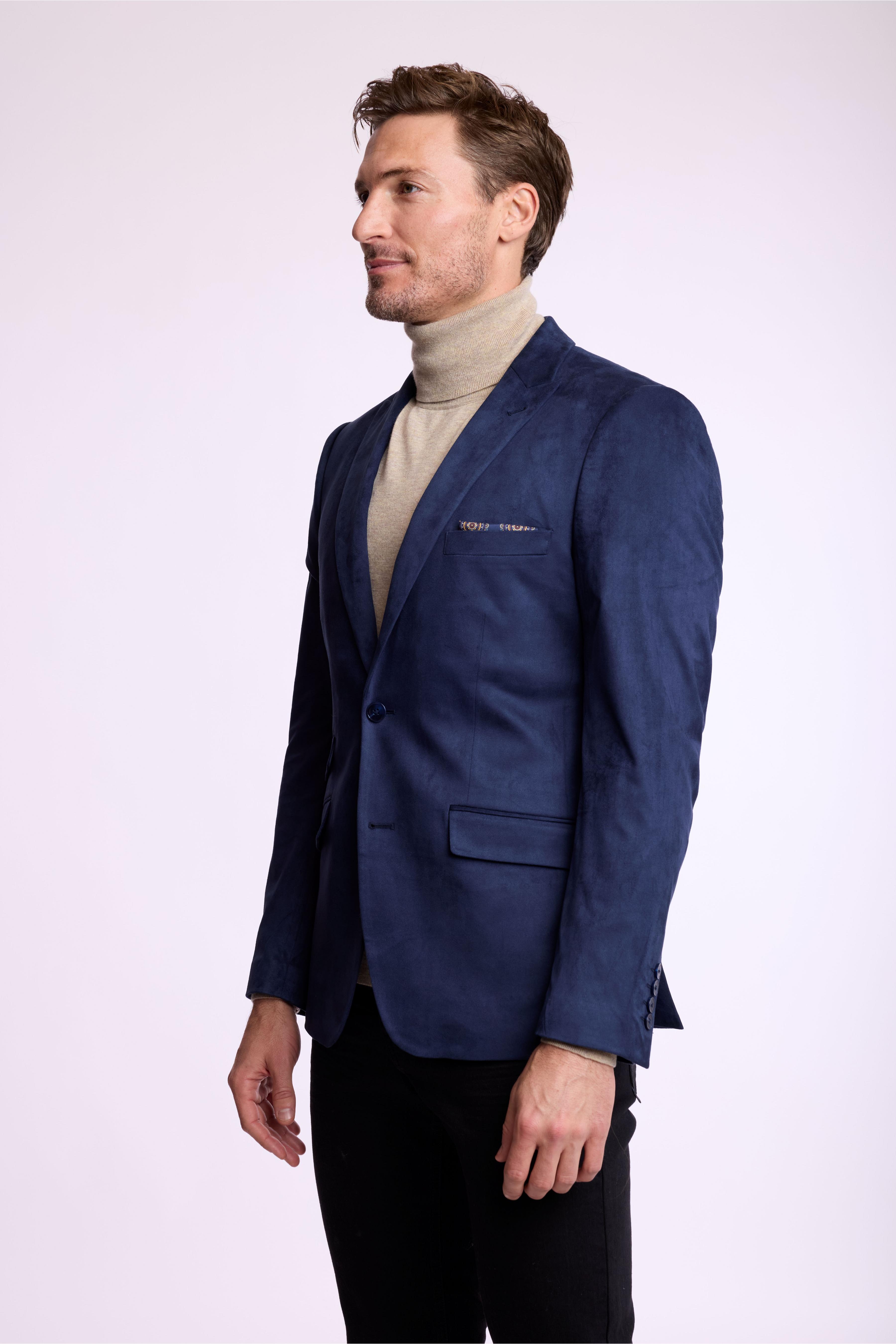 Ashton Peak Sportswear Blazer - Dark Navy Microsuede