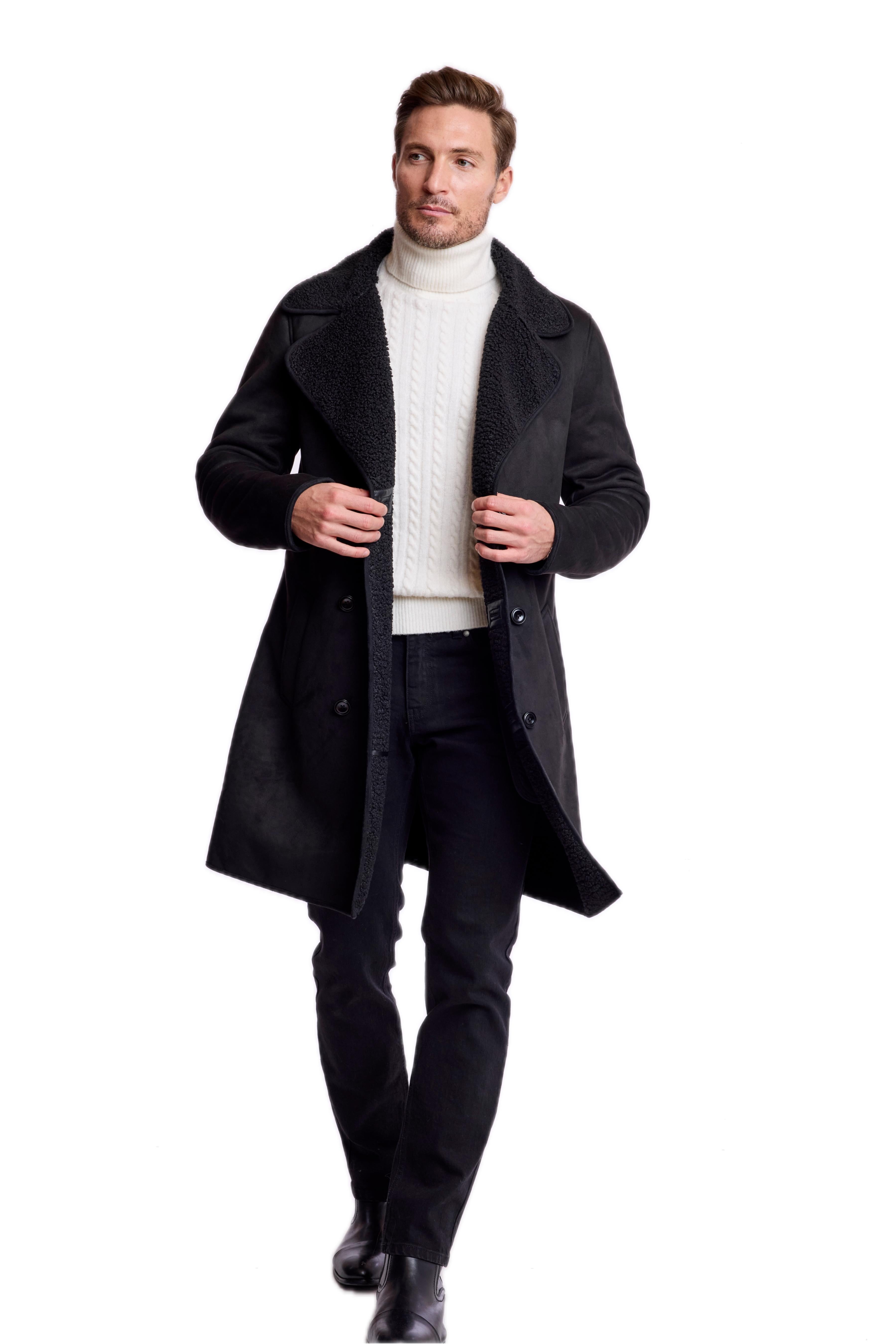 DB Faux Shearling Overcoat - slim - Blackout
