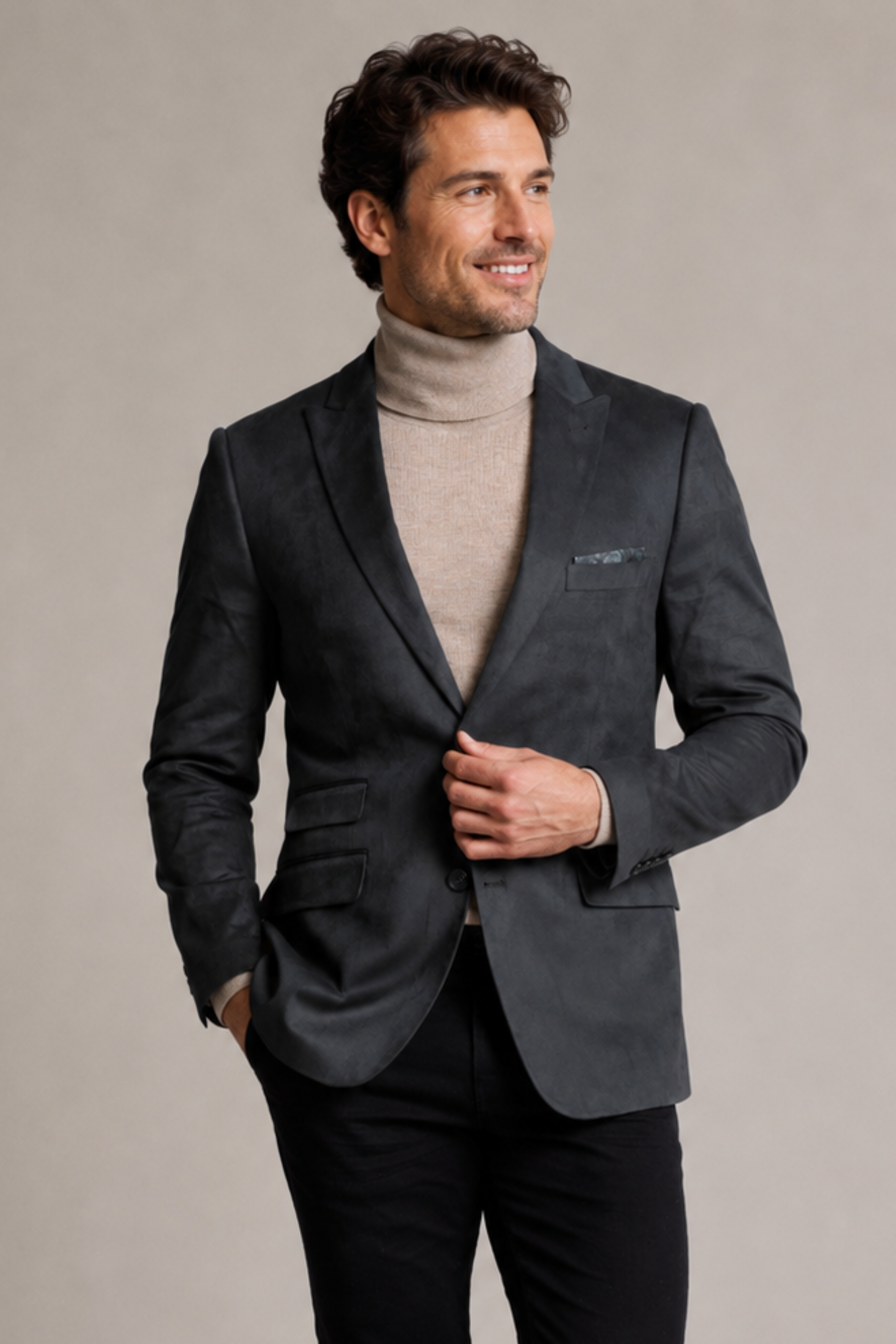 Ashton Peak Sportswear Blazer - Forest Green Microsuede