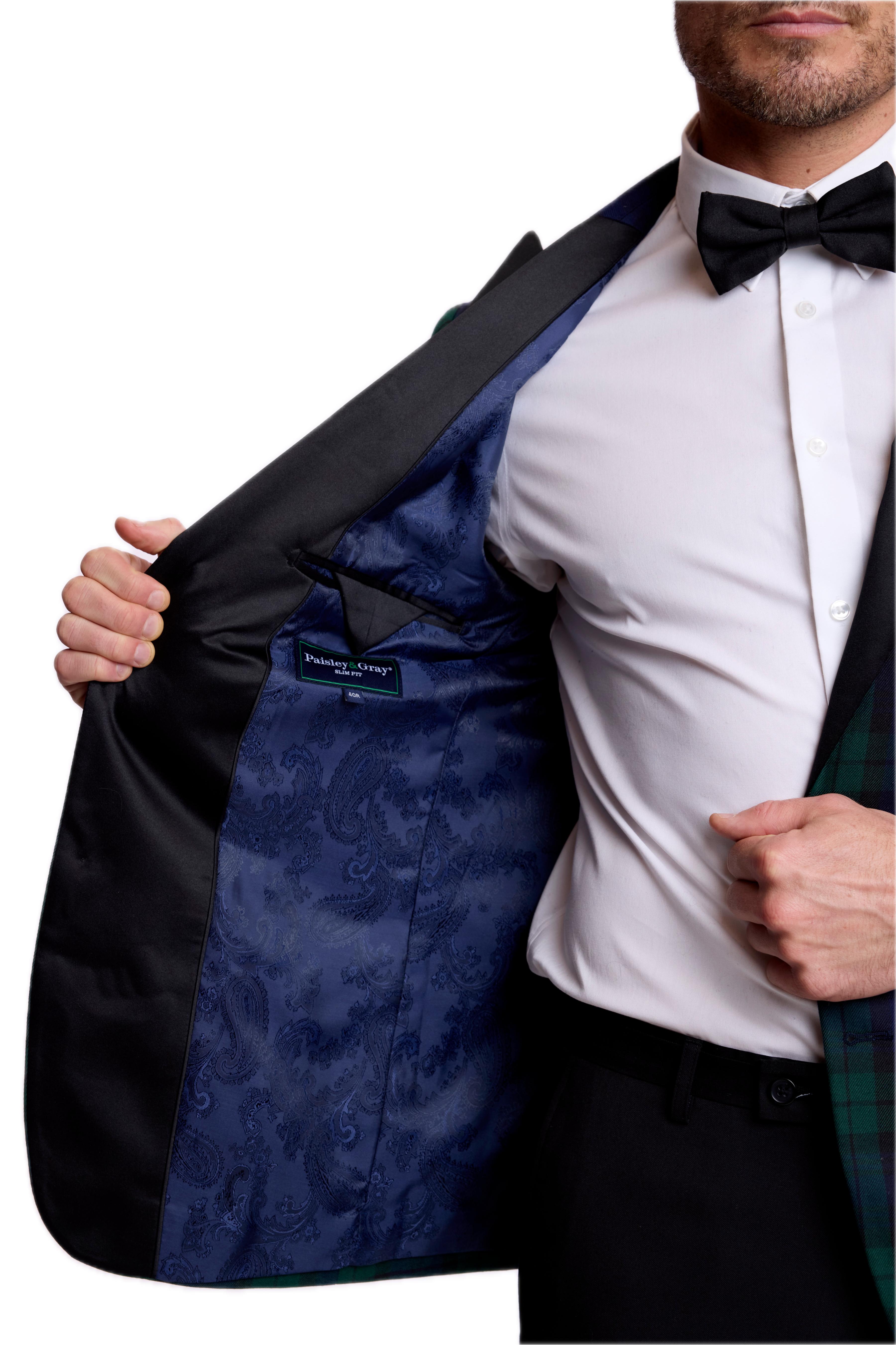 Kyle Big Peak Tux Jacket - slim - Black Watch Tartan