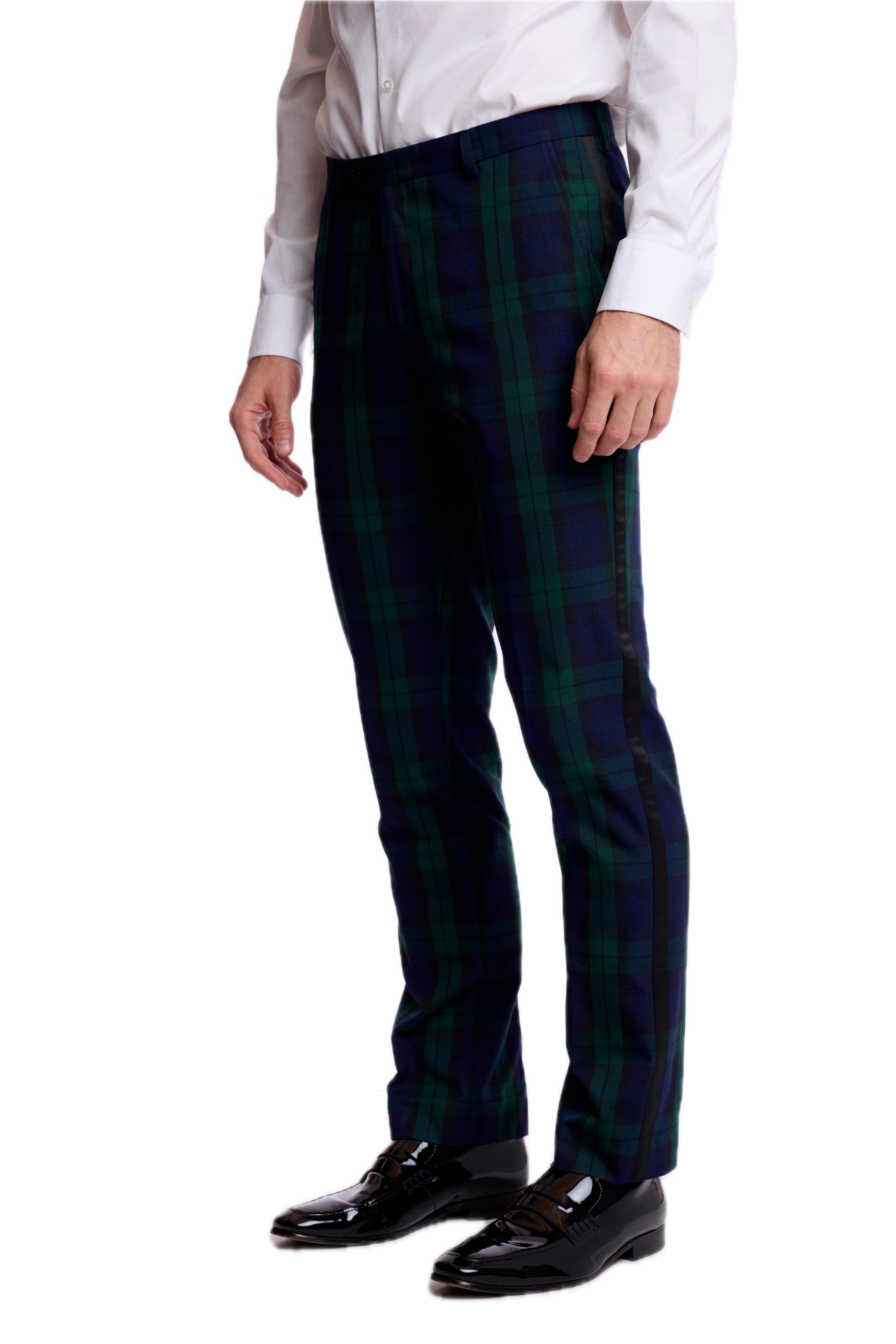 Sloane Tux Pants - slim - Black Watch Tartan