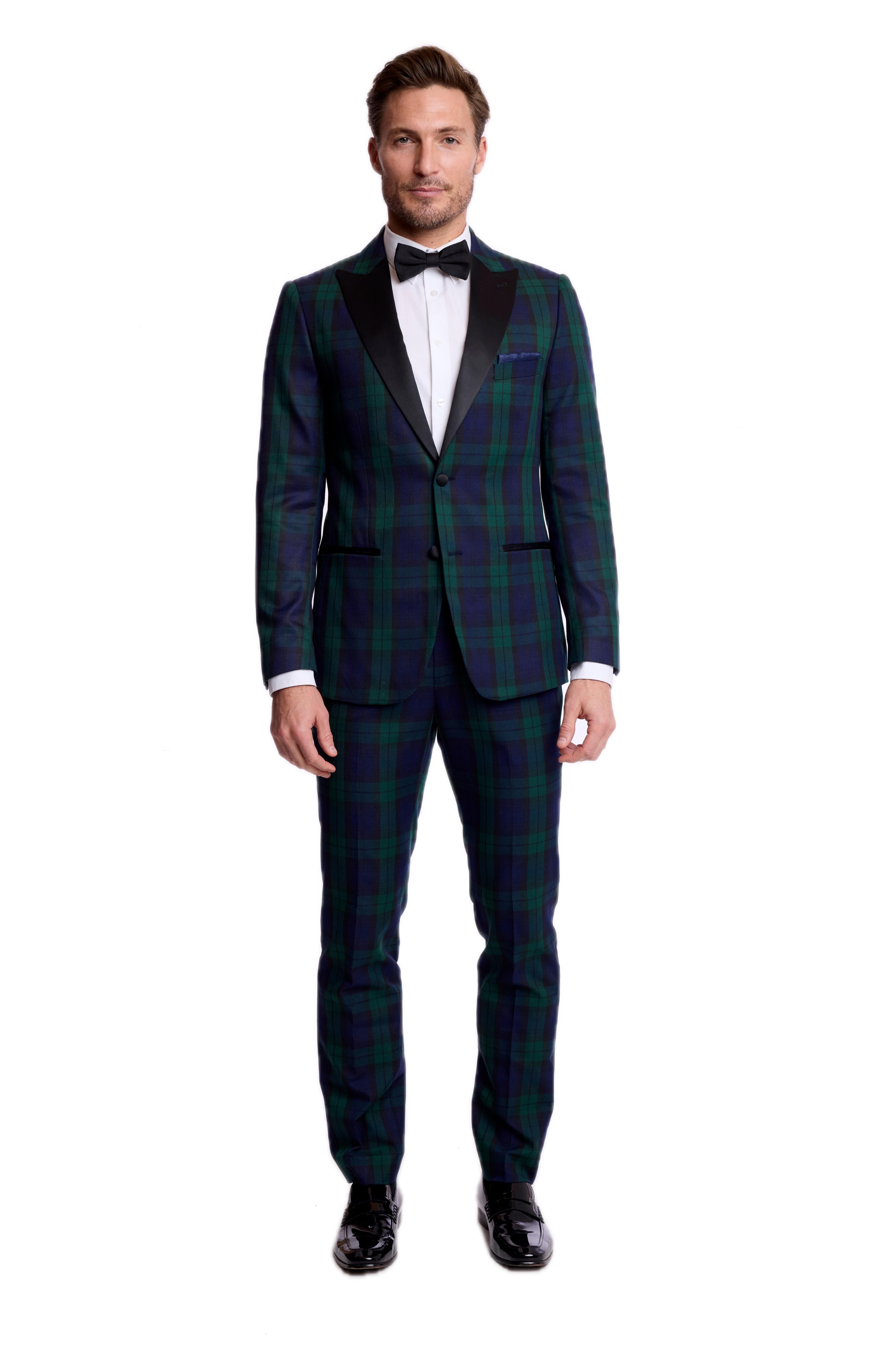Sloane Tux Pants - slim - Black Watch Tartan