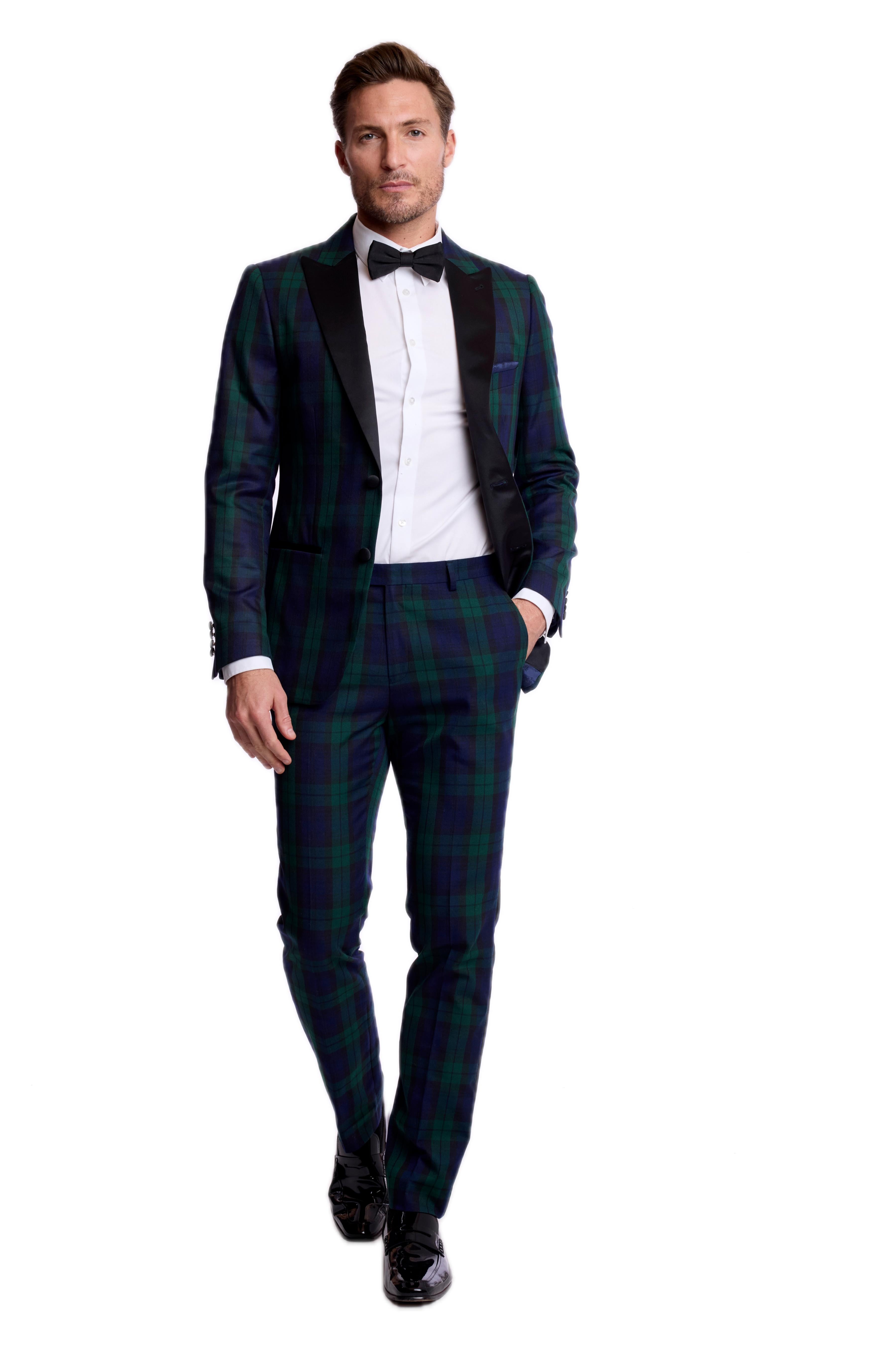 Sloane Tux Pants - slim - Black Watch Tartan