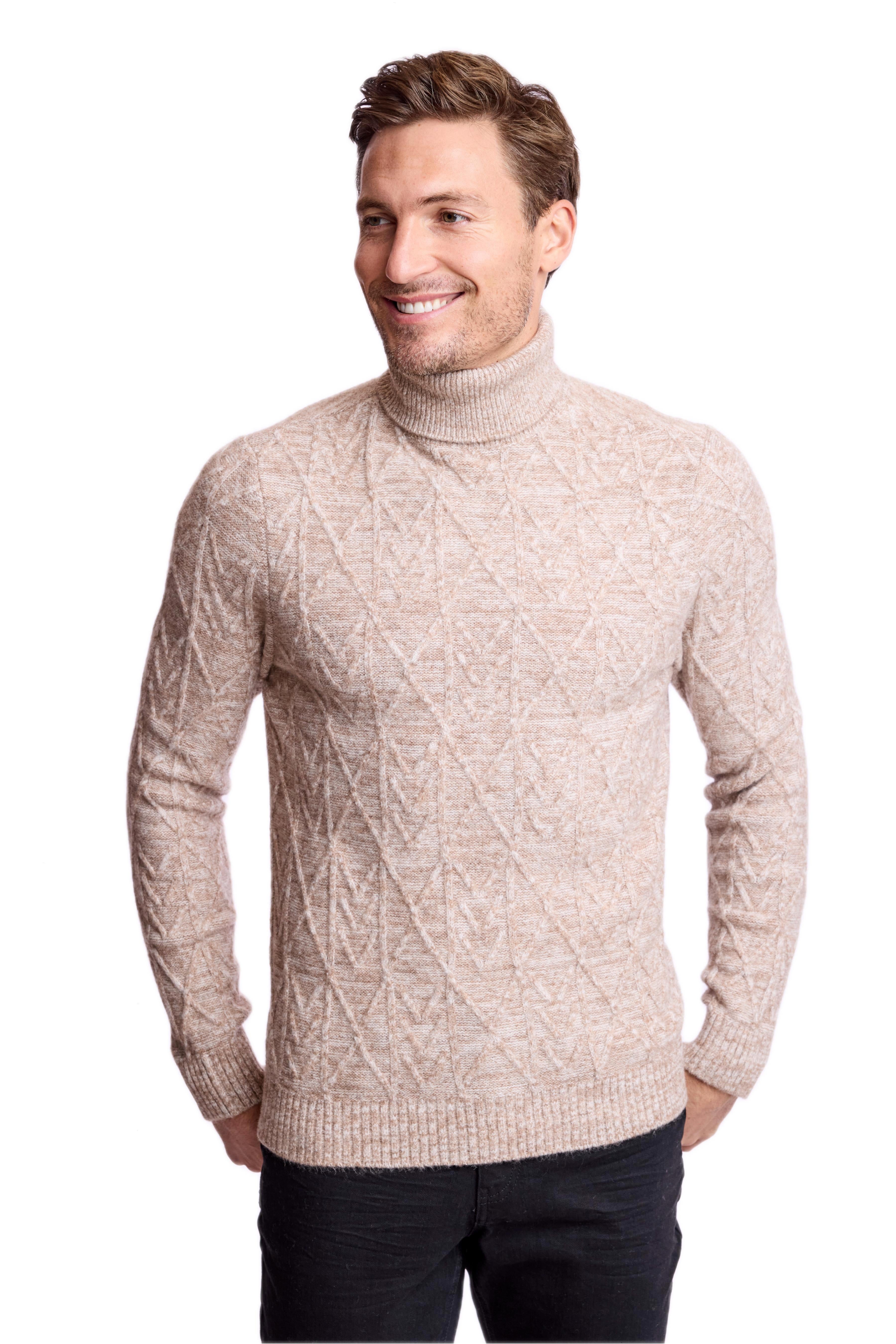 Chunky Turtleneck - Beige Tan Marled