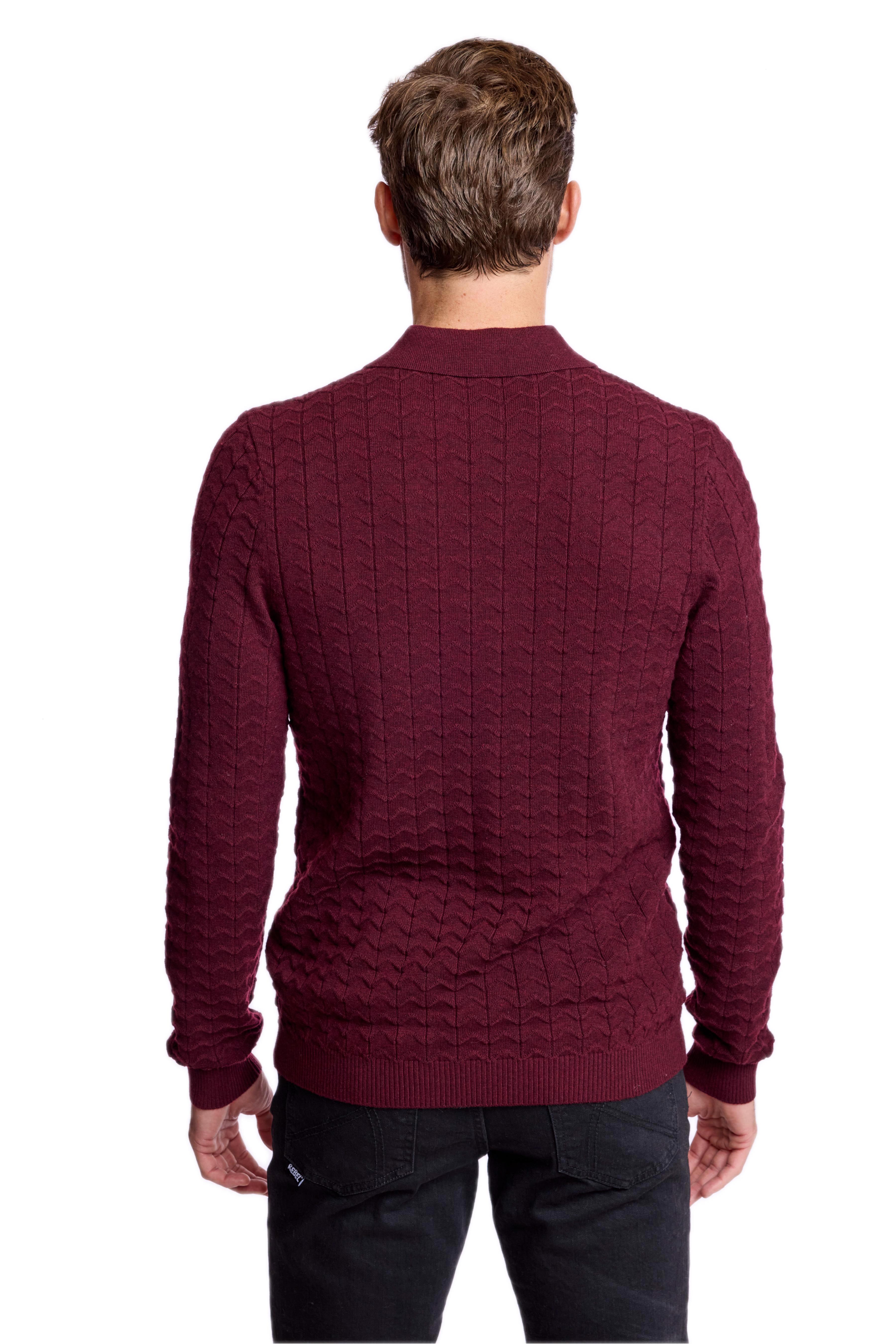 3 Button Polo - Burgundy Bordeaux