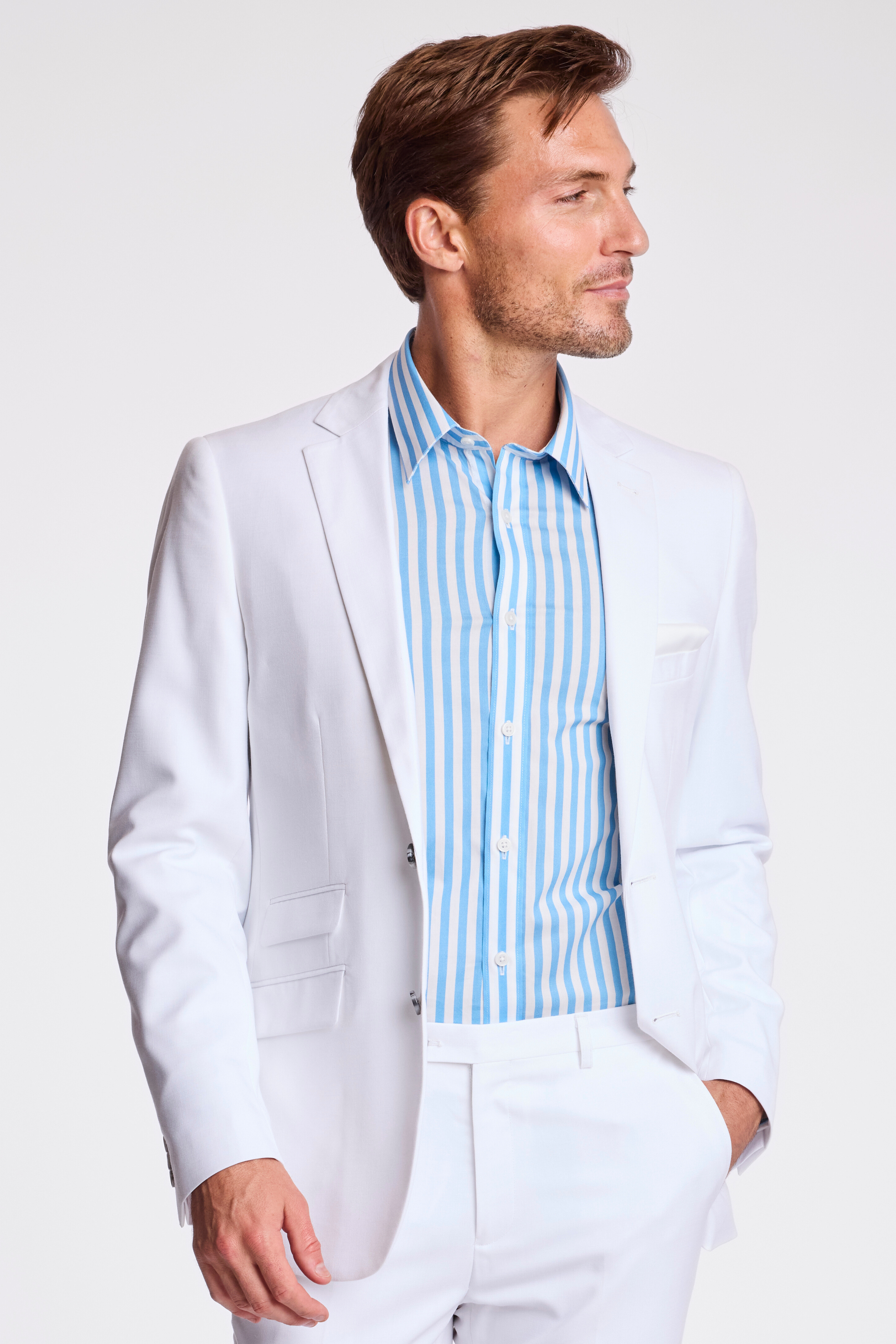 Dover Notch Jacket - slim - White Sharkskin