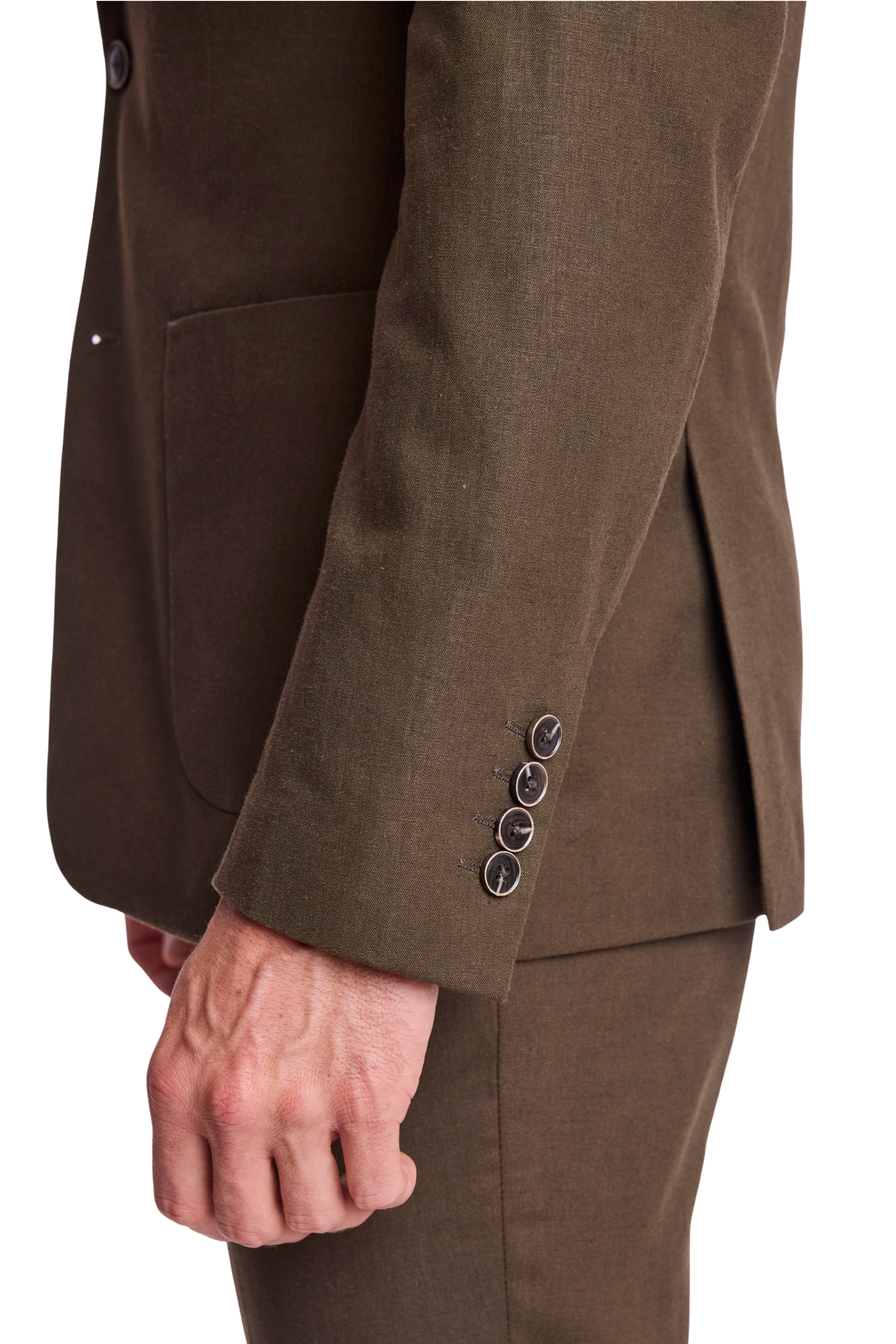 Dover Notch Jacket - slim - Ganache Dark Brown Linen