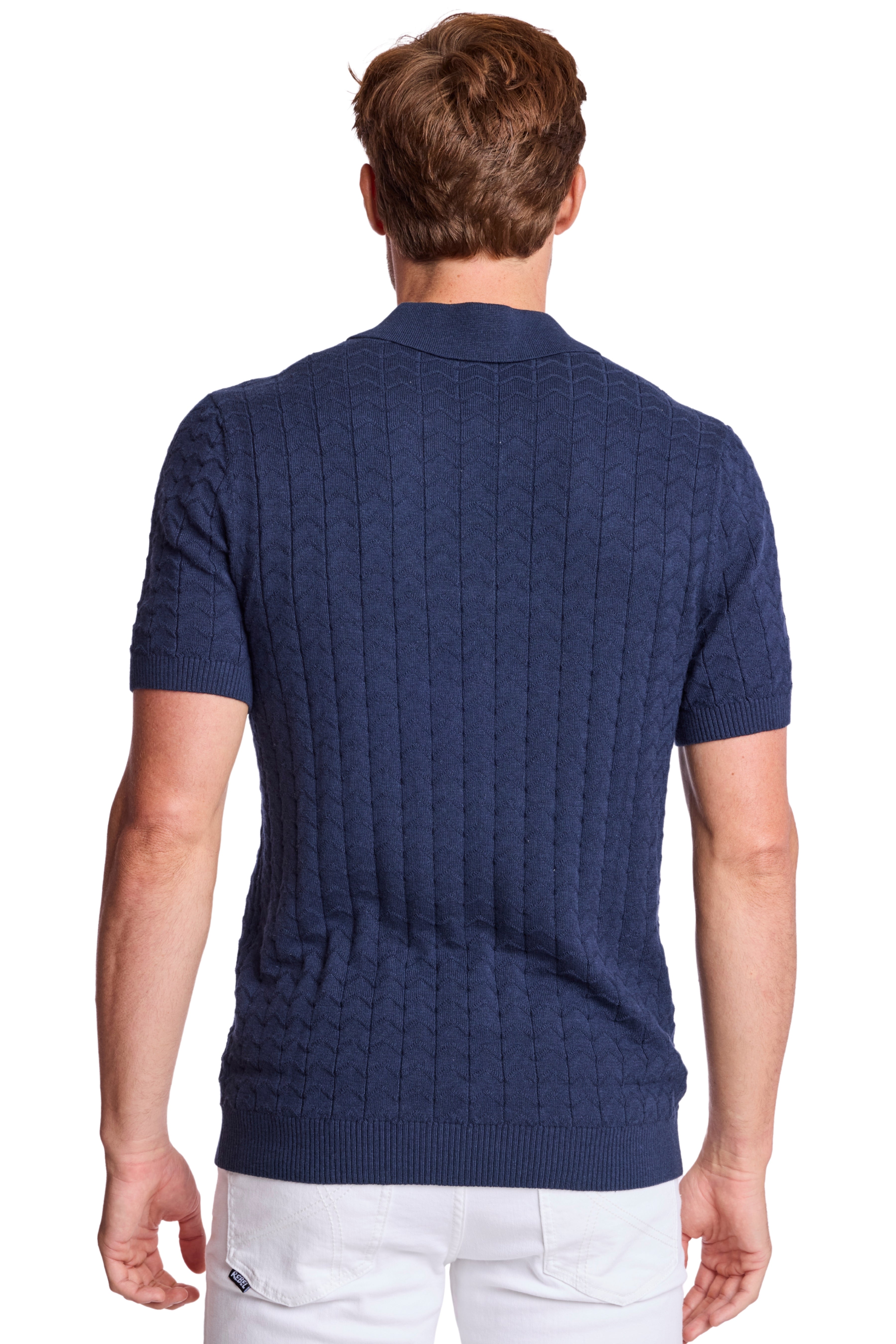 3 Button Polo - Crisp Navy