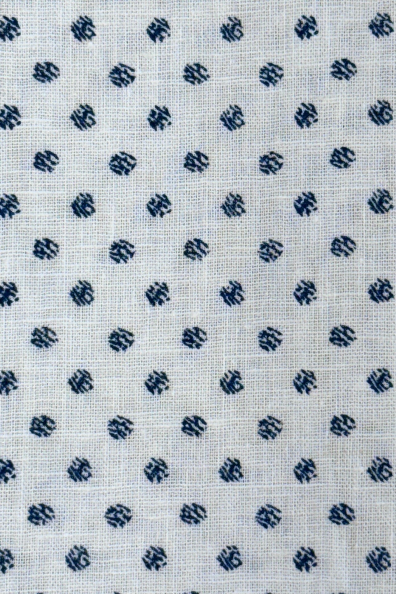 Samuel Spread Collar Shirt - White Blue Ditsy Dots