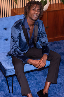  Grosvenor Peak Tux Jacket - slim - Majestic Blue Velvet