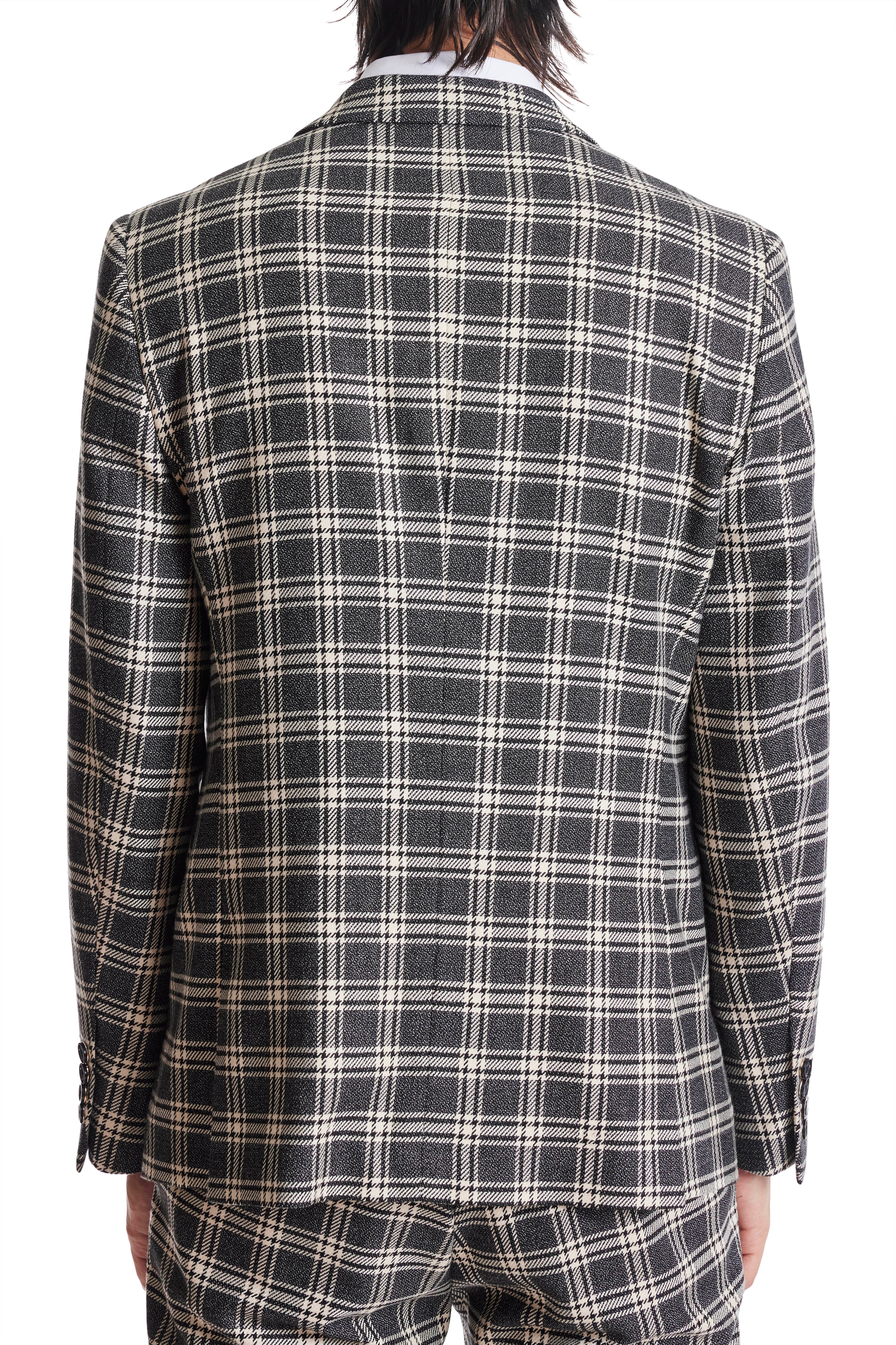 Dover Notch Jacket - slim - Black Cream Plaid