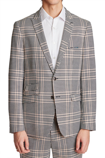 Ashton Peak Jacket - slim - Black Tan Houndstooth