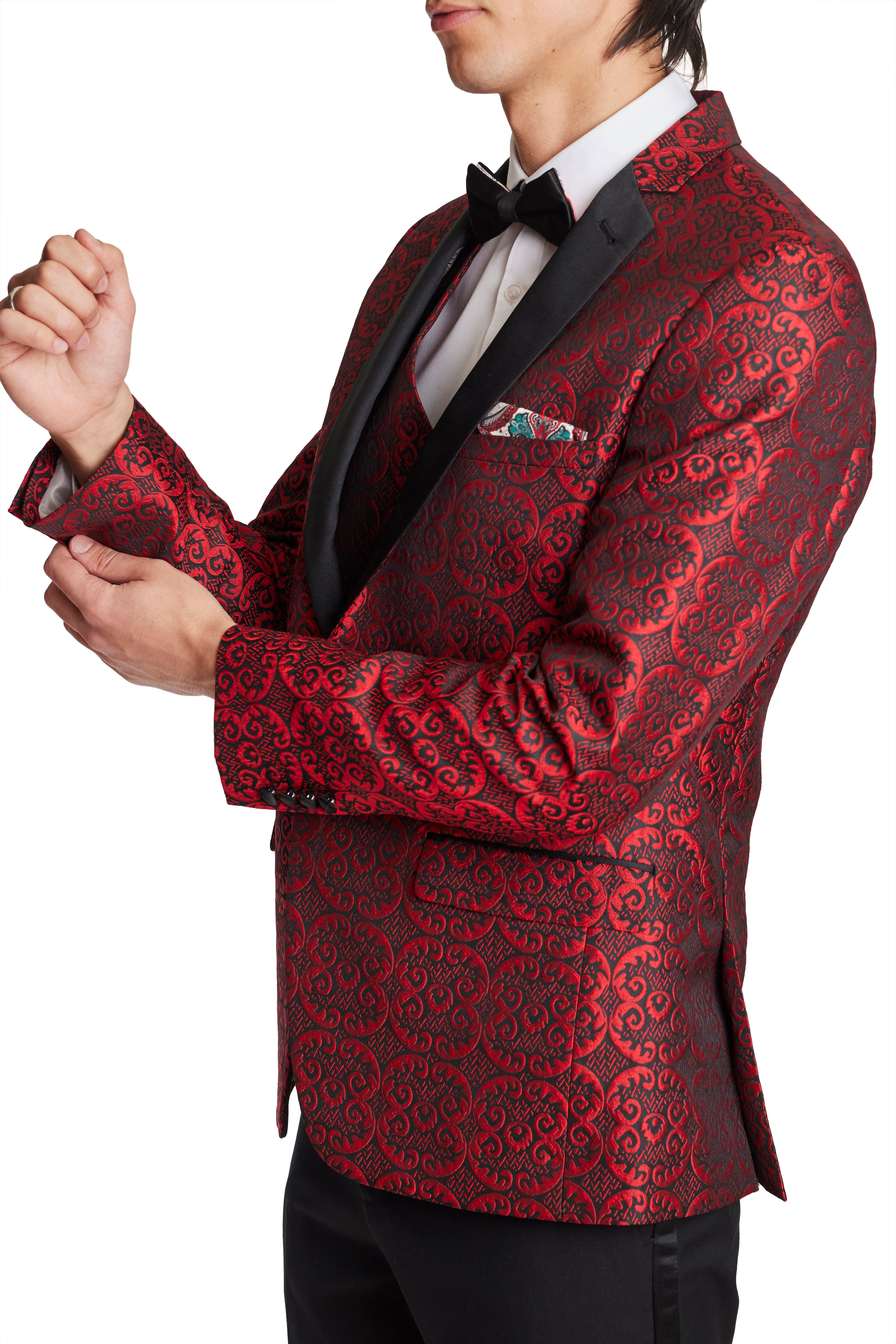 Osborne Notch Tux Jacket - slim - Red and Black