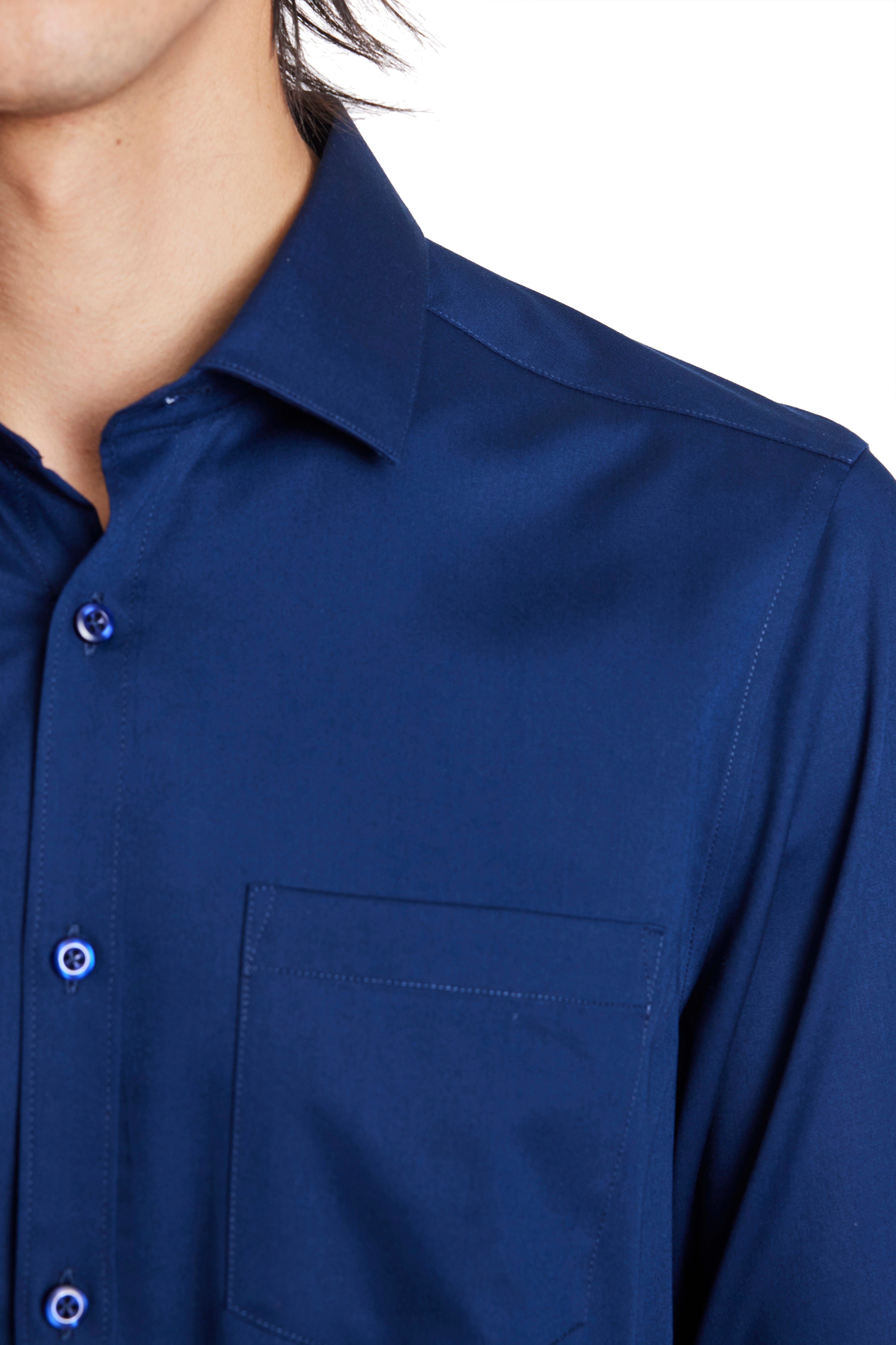 Samuel Spread Collar Shirt - Twilight Indigo