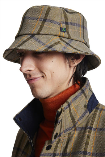 Marco Bucket Hat - Military Herringbone Plaid