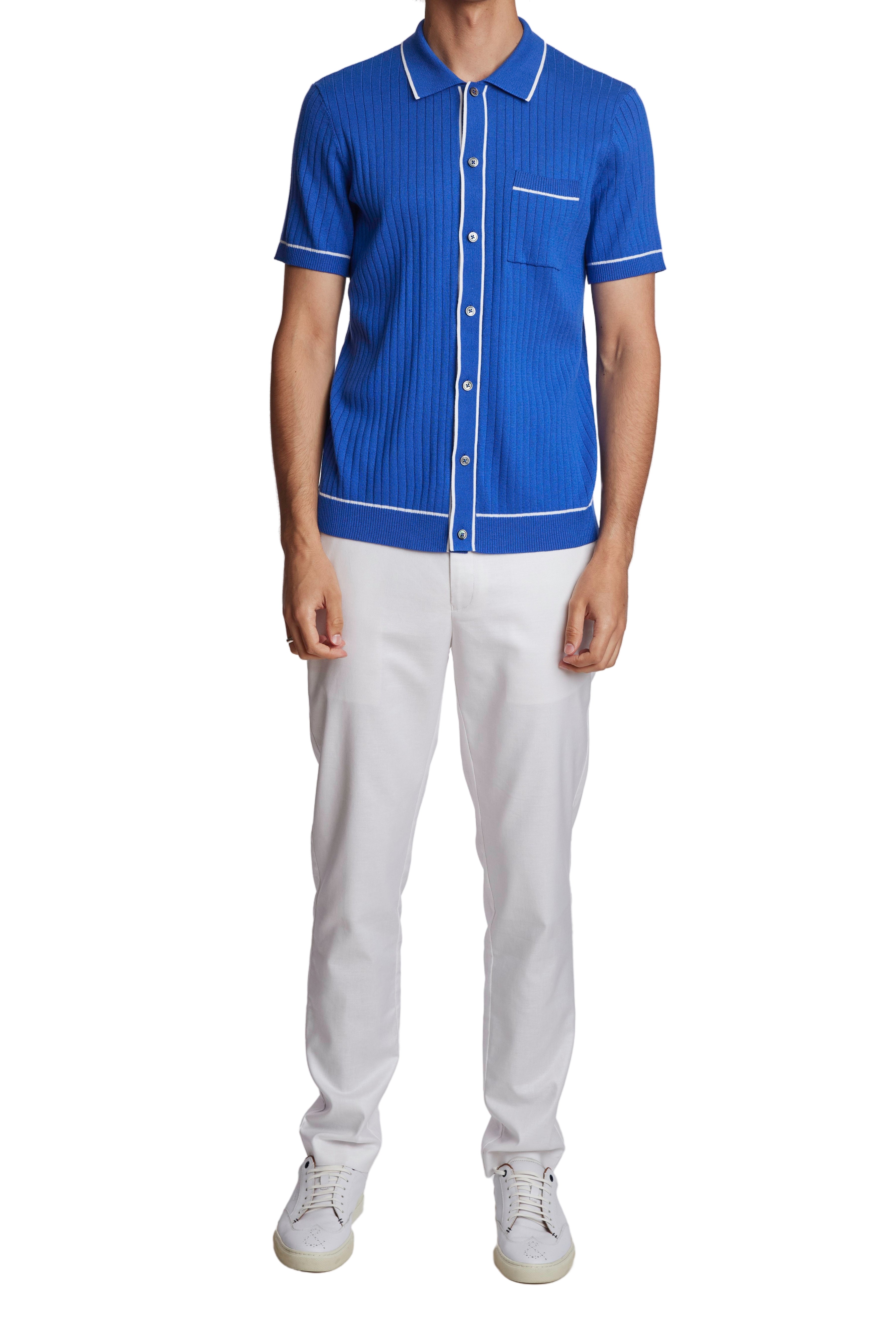 Full Placket Tipped Polo - Royal