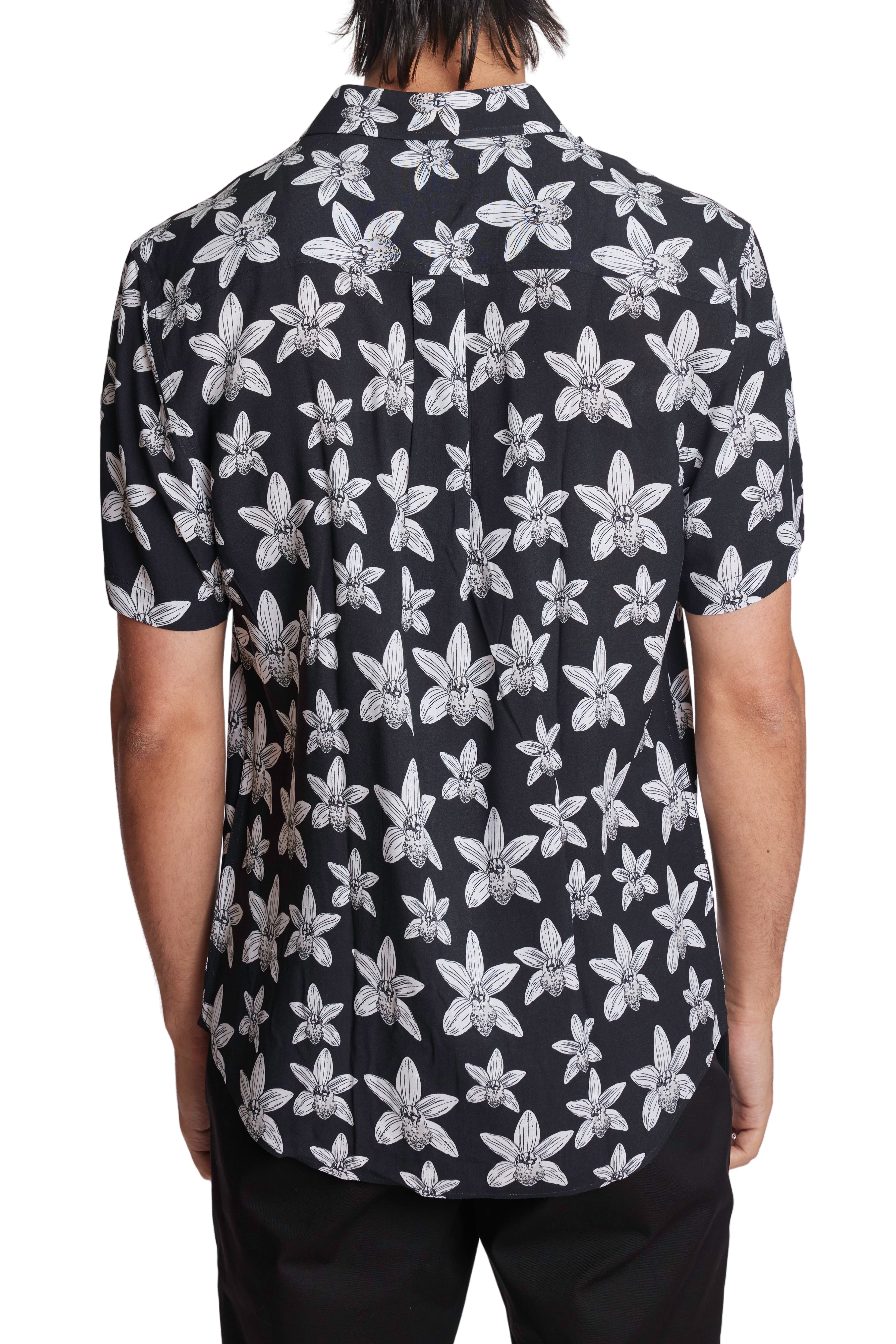 Soleil S/S Shirt - Black White Flowers