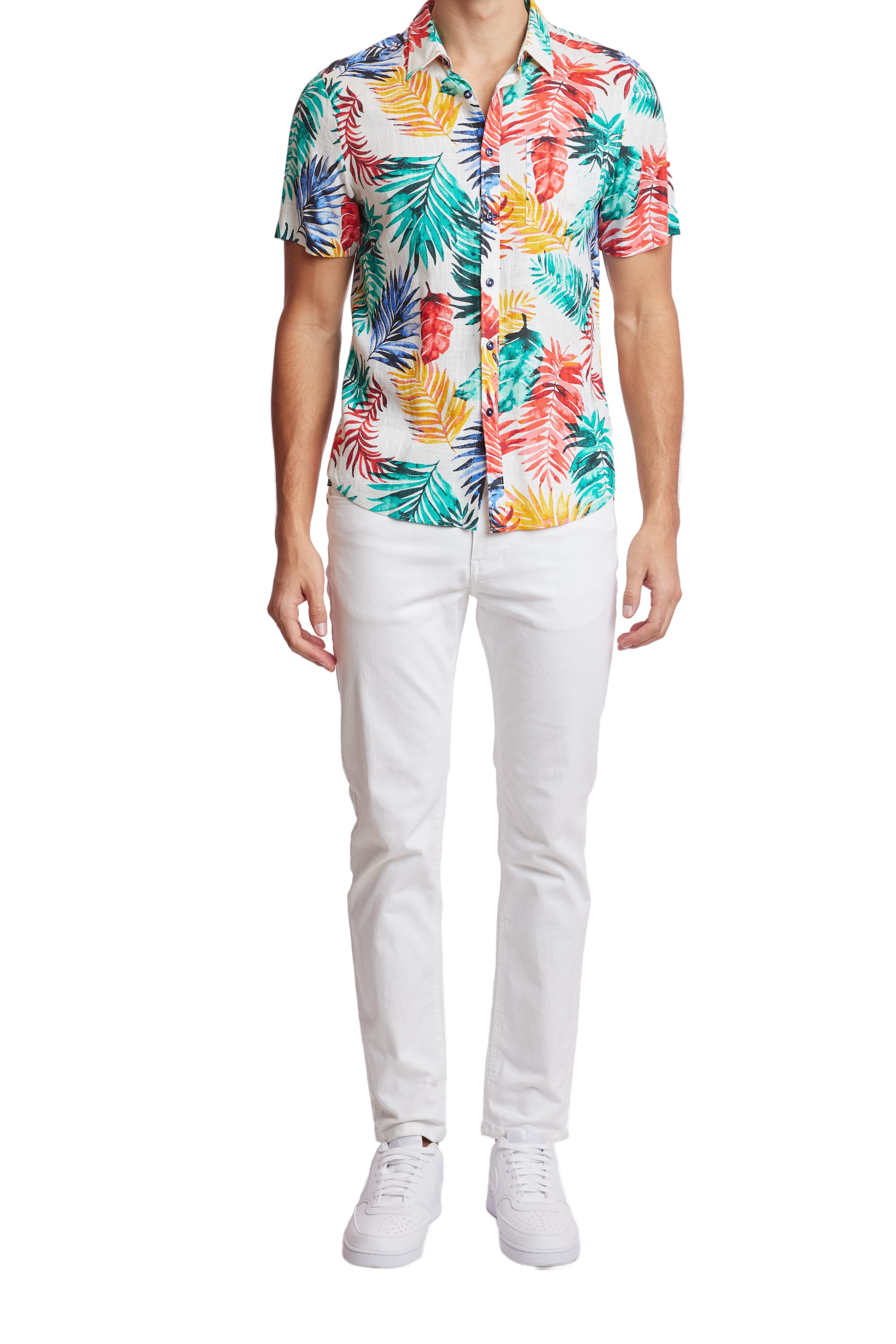 Soleil S/S Shirt - Multicolor Leaves