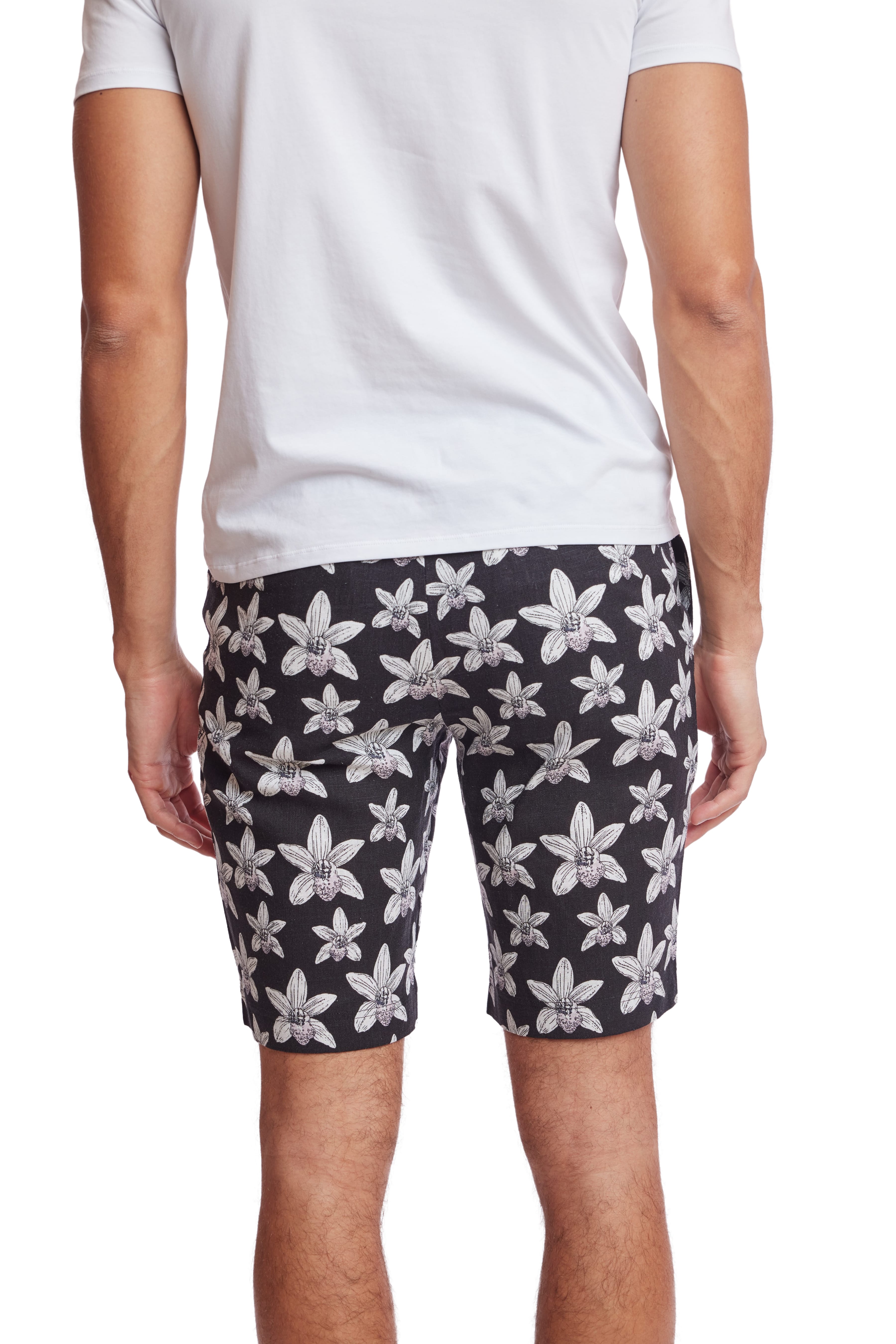 Felix Shorts - slim - Black White Flowers