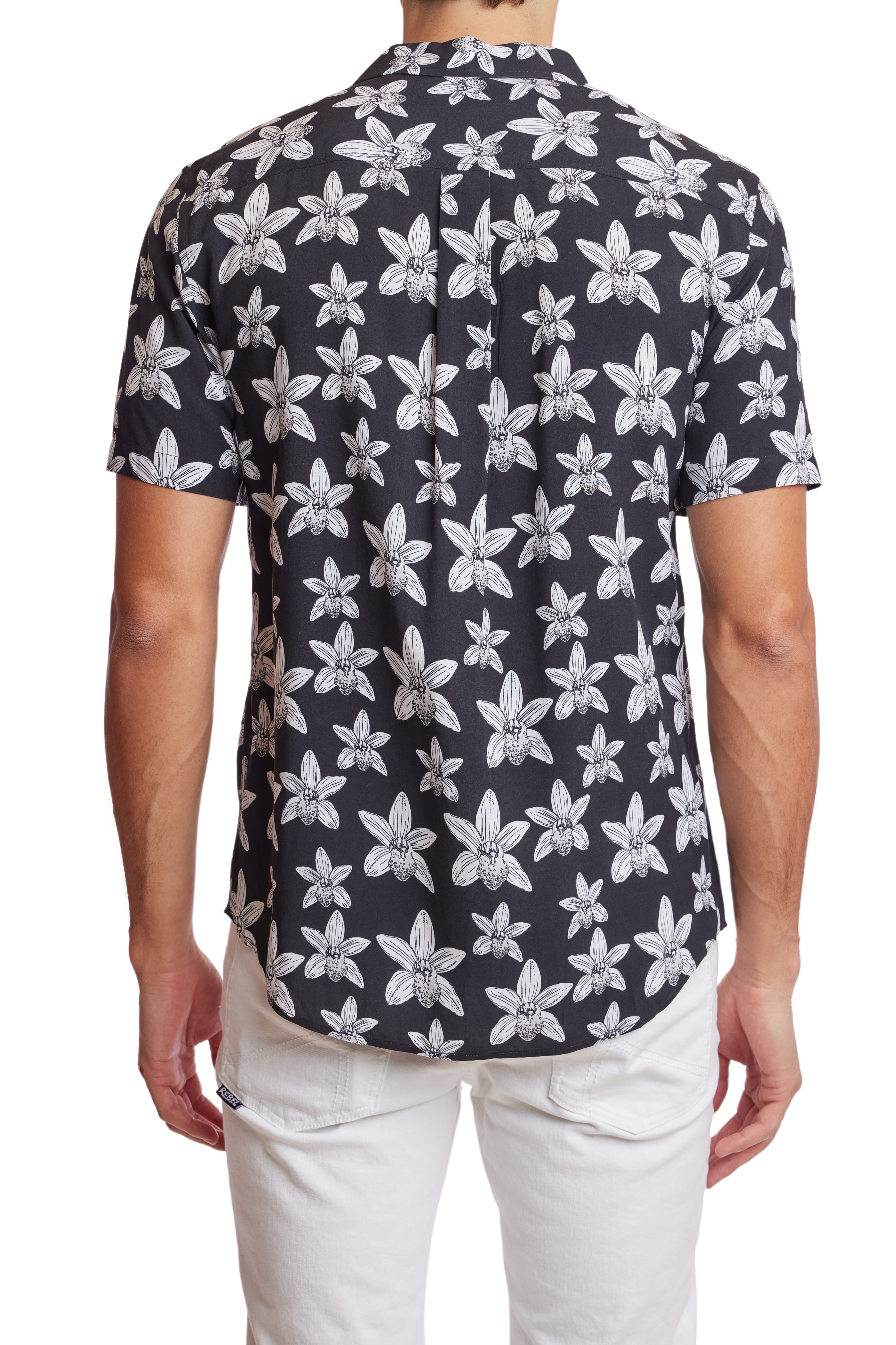 Soleil S/S Shirt - Black White Flowers