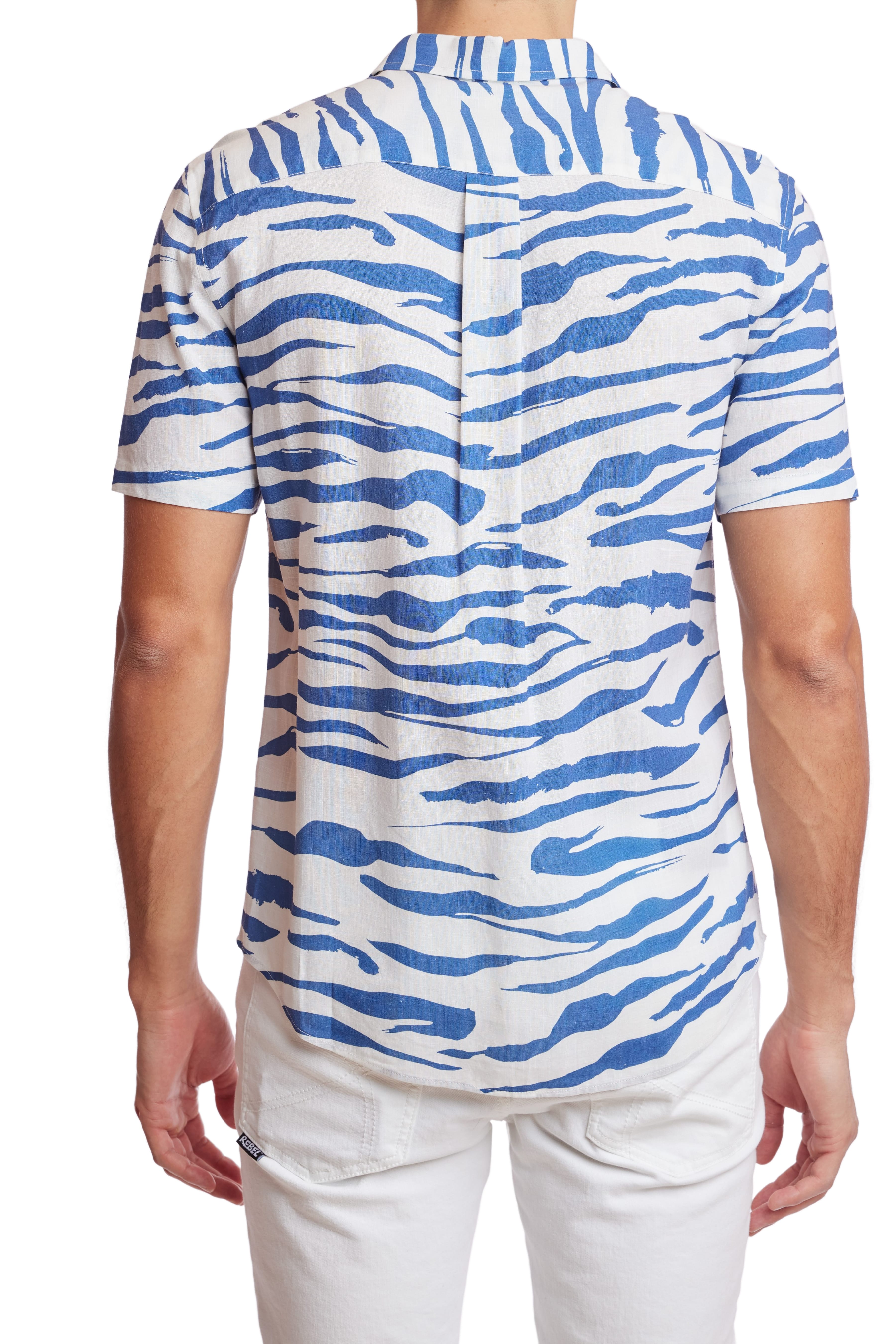 Soleil S/S Shirt - White Royal Zebra