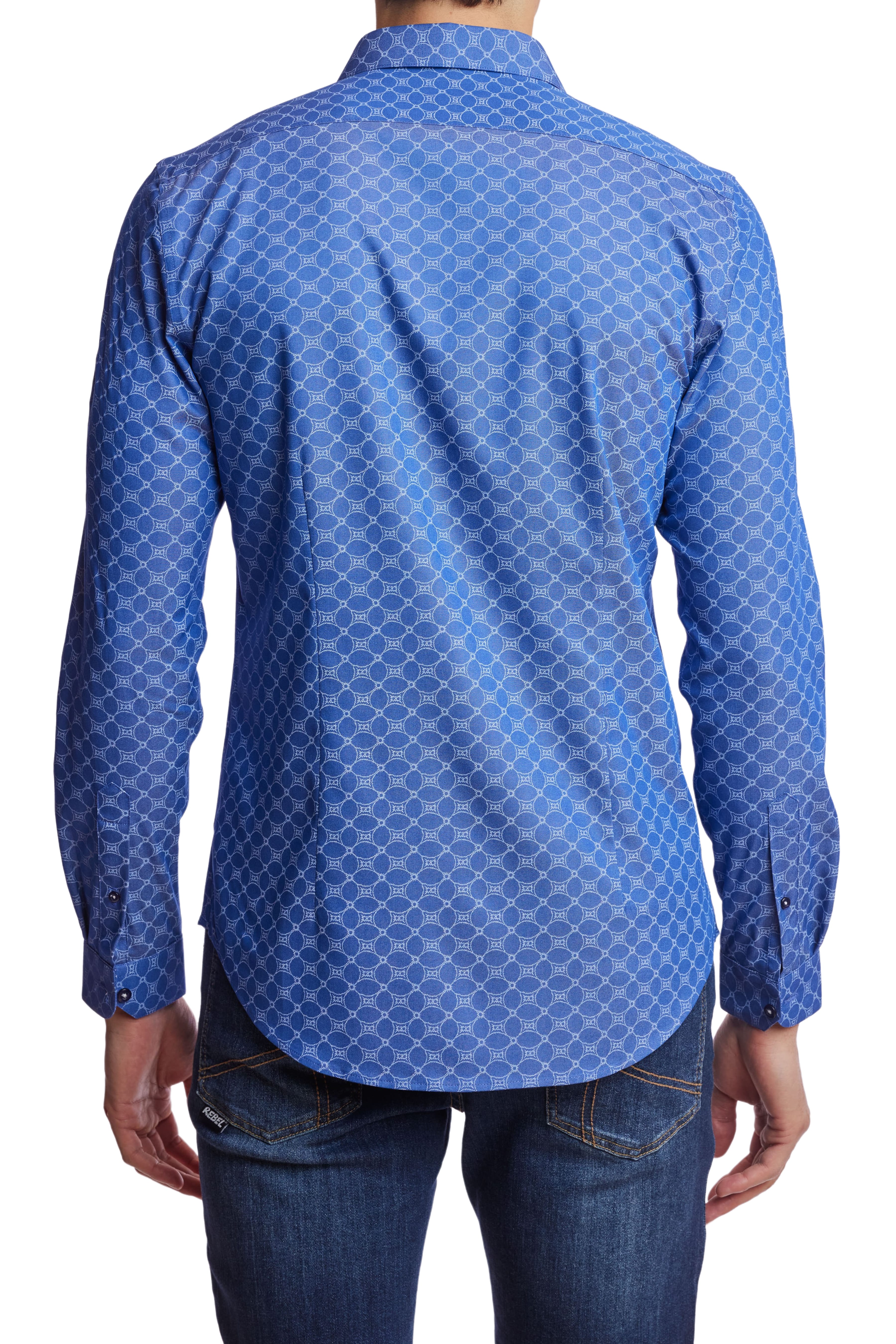 Samuel Spread Collar Shirt - Indigo White