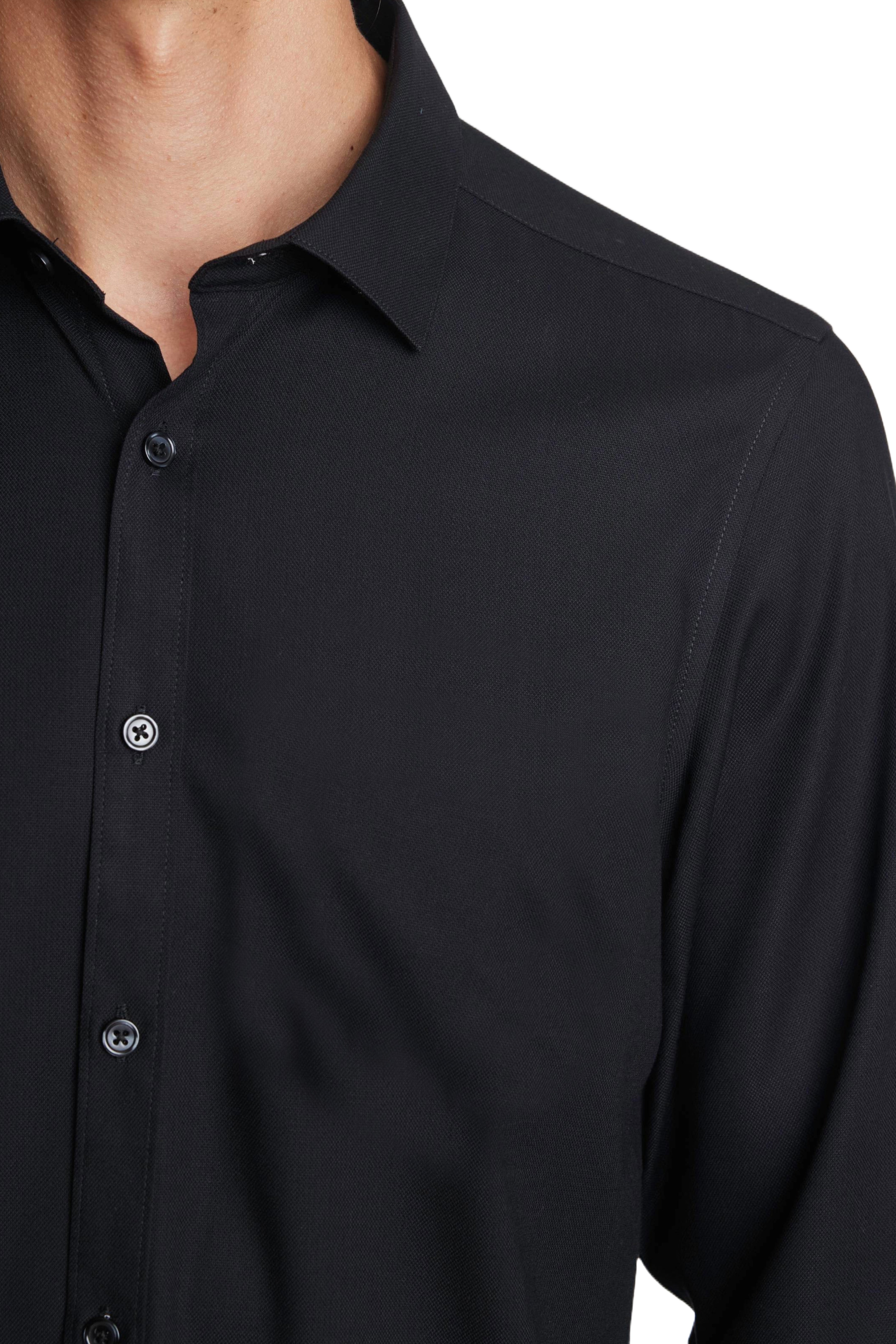 Samuel Spread Collar Shirt - All Black