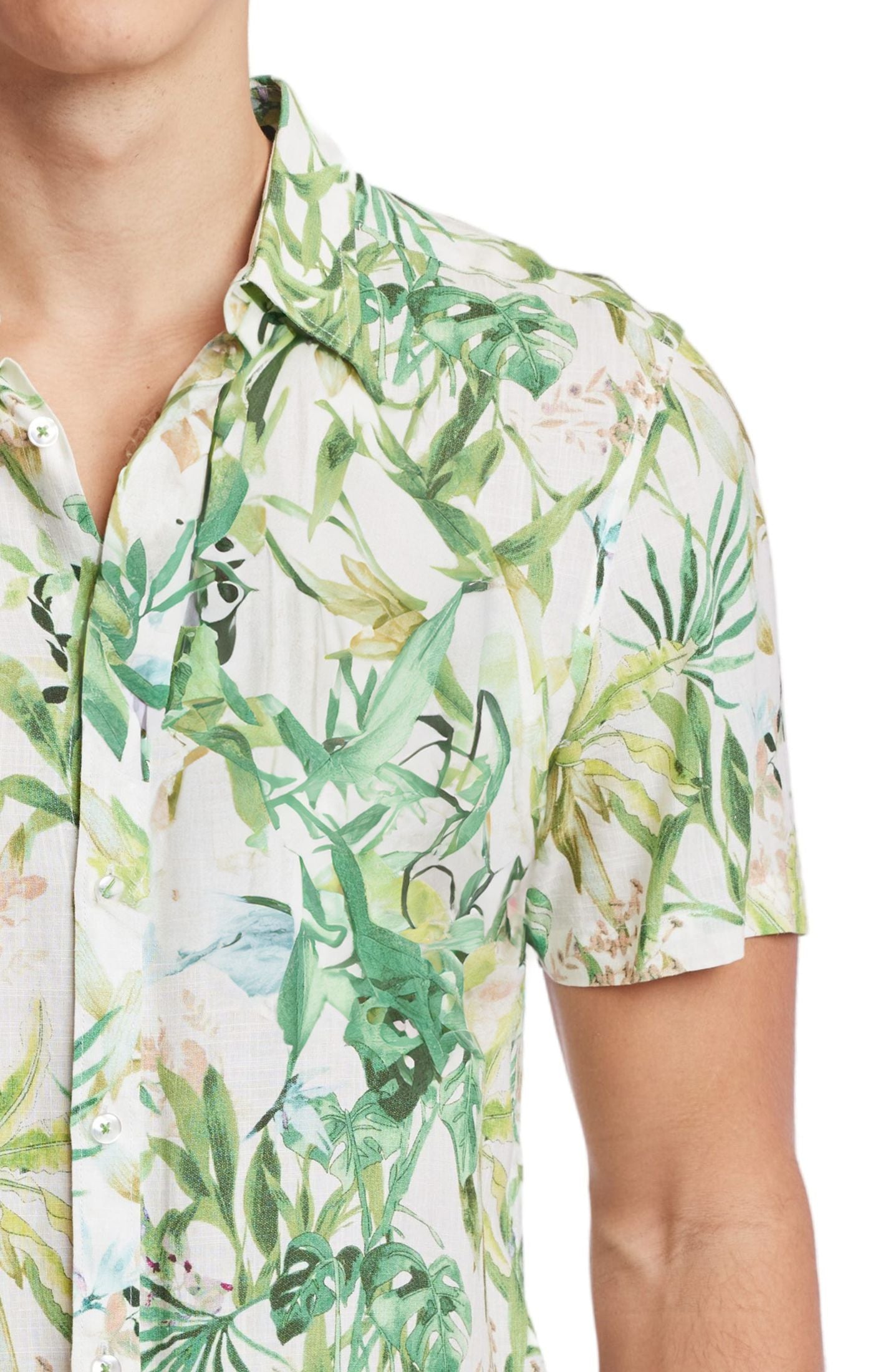 Soleil S/S Shirt - Green Yellow Tropics